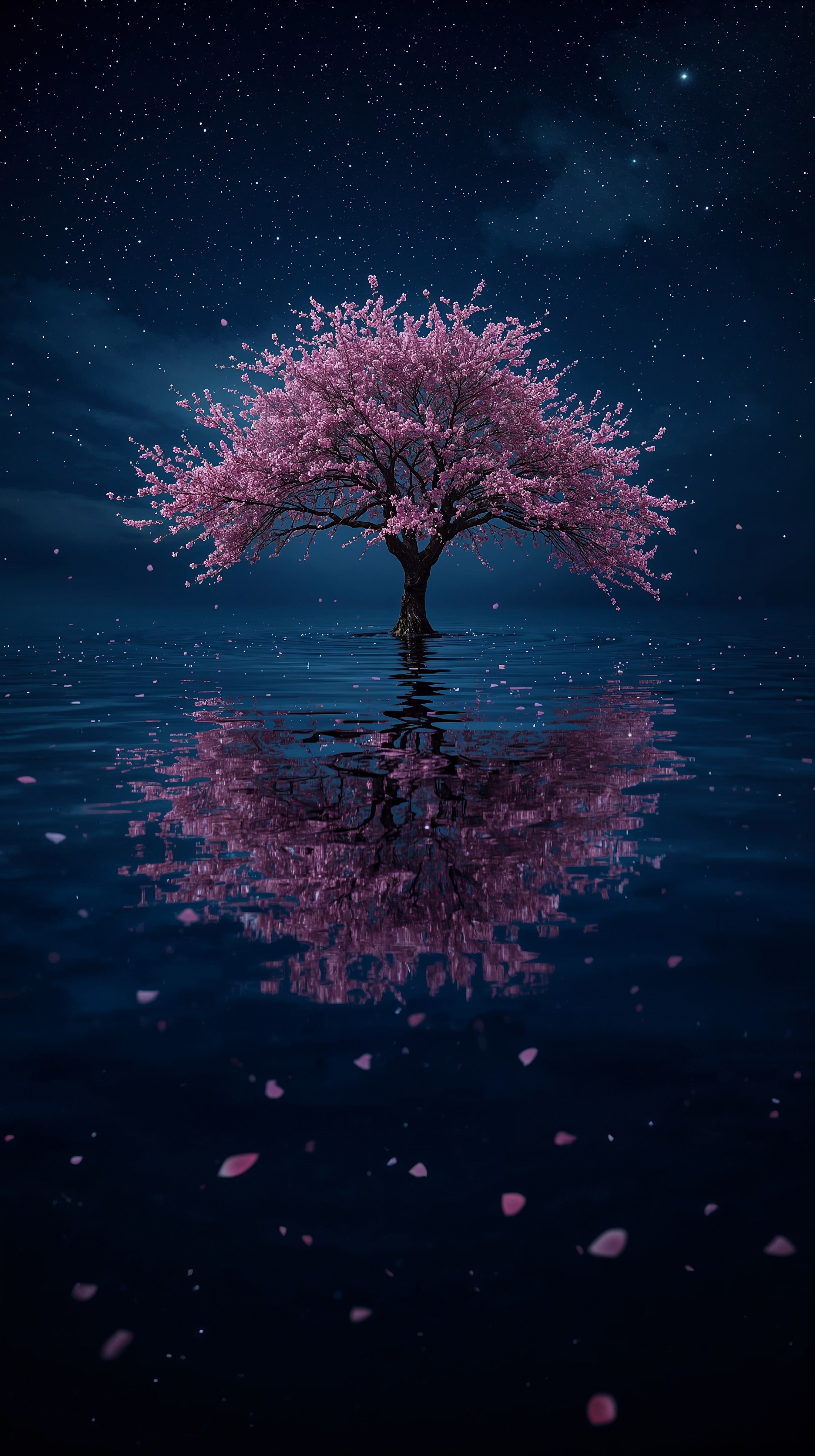 Enchanting Pink Blossom Tree: 8K Aesthetic iPhone Wallpaper