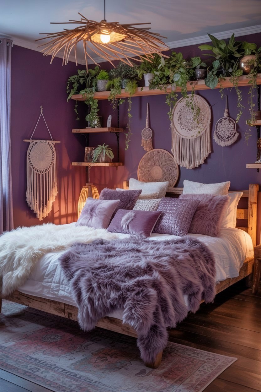 Dreamy Purple Boho Bedroom: A Cozy Retreat Room Makeover
