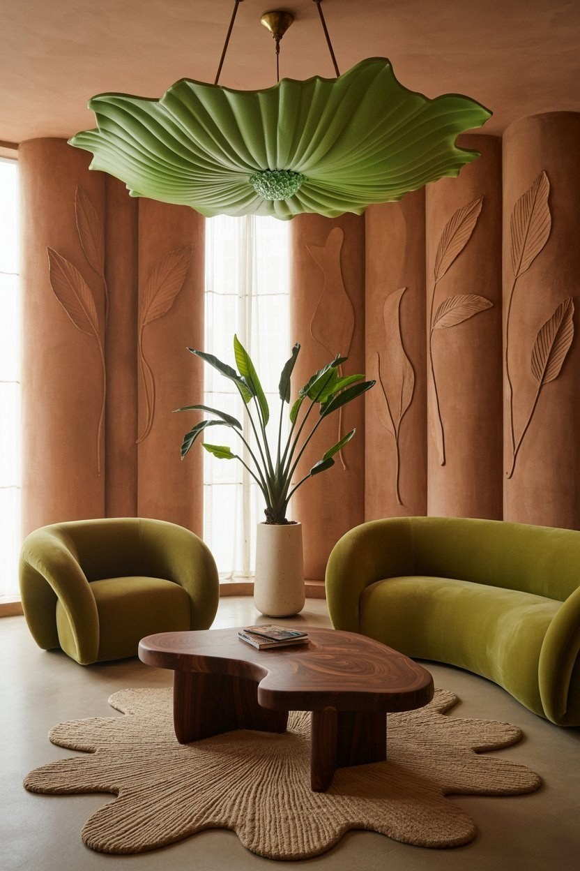 Earth-Tone Luxury: Contemporary Art Deco Living Room Inspo