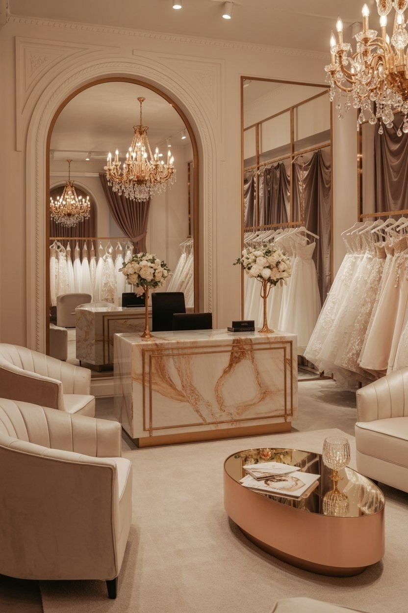 Dream Bridal Showroom: Luxury Boutique Interior Design Ideas