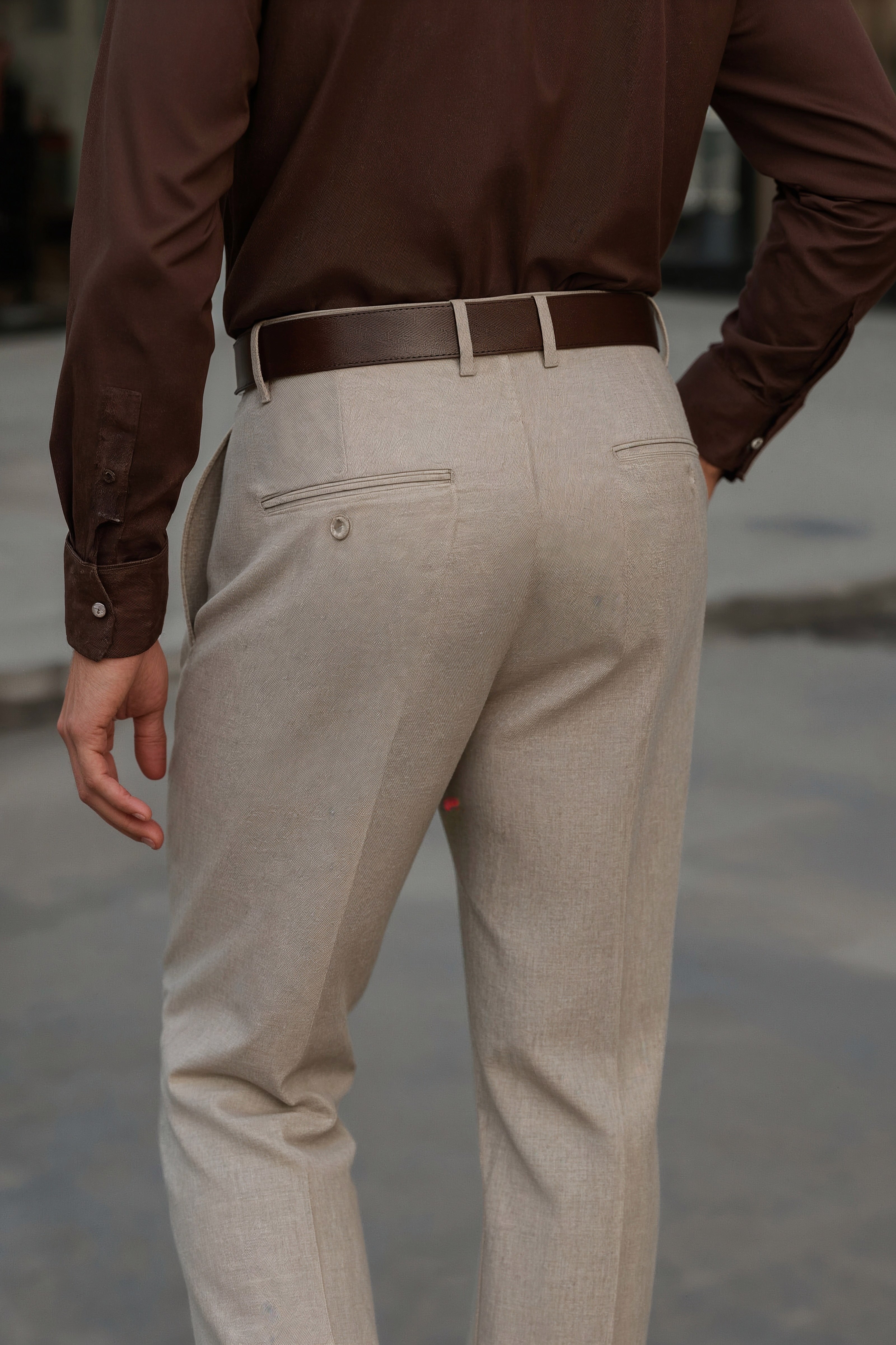 Sophisticated Brown Shirt & Beige Pants: The Ultimate Men's Formal Combo