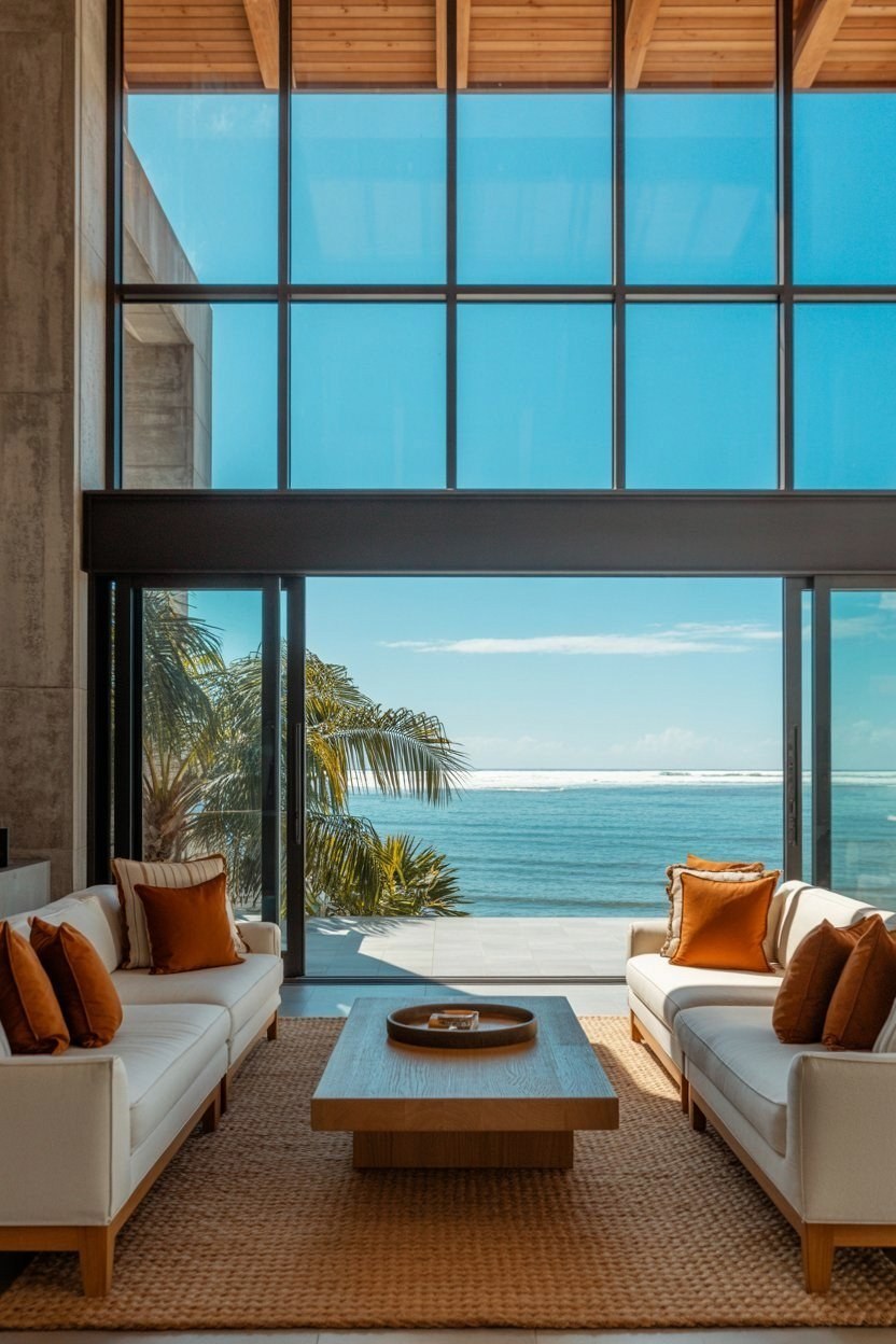 Modern Beachfront Living Rooms: Luxury Home Designs for Coastal Bliss