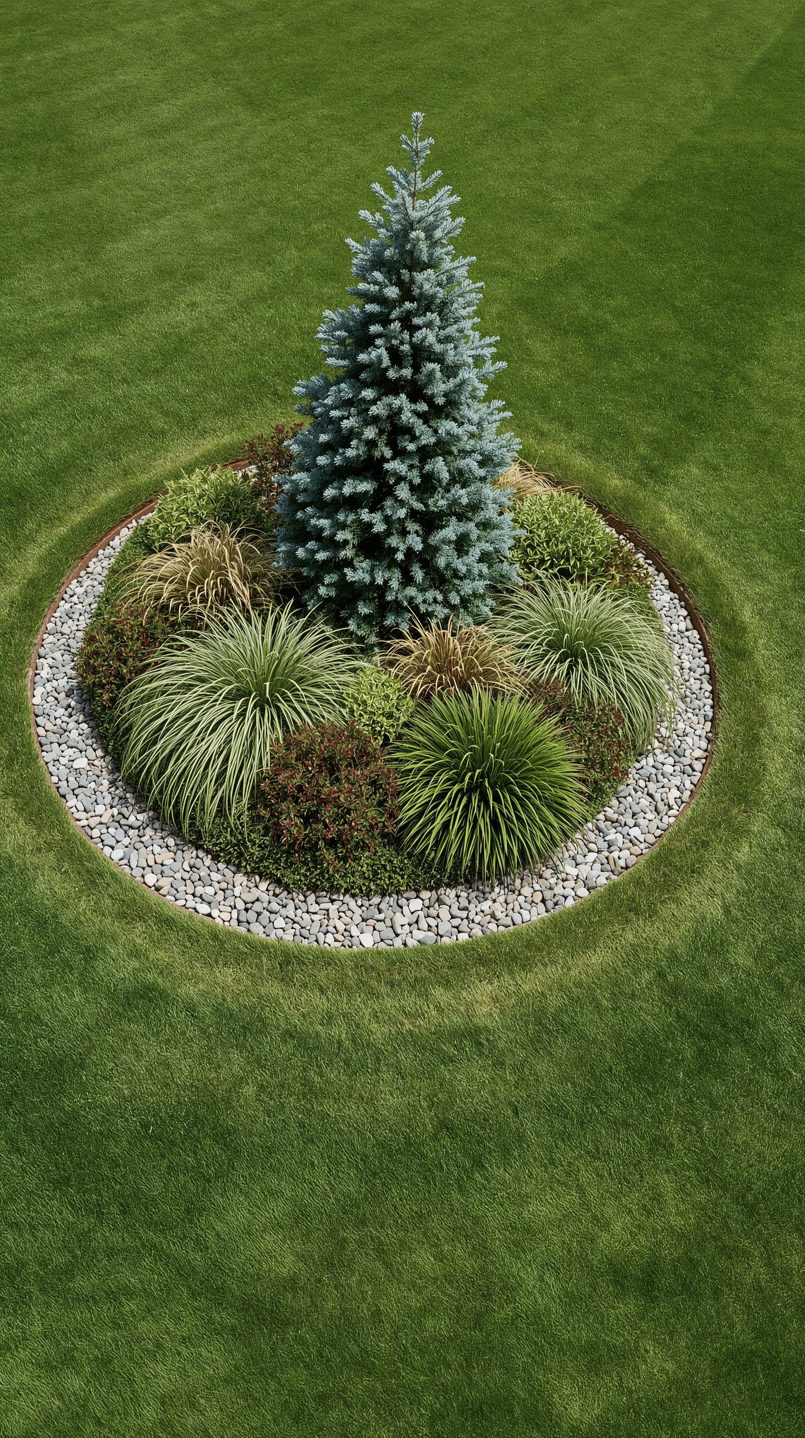 Lush Evergreen Island Garden: Your Dream Backyard Oasis