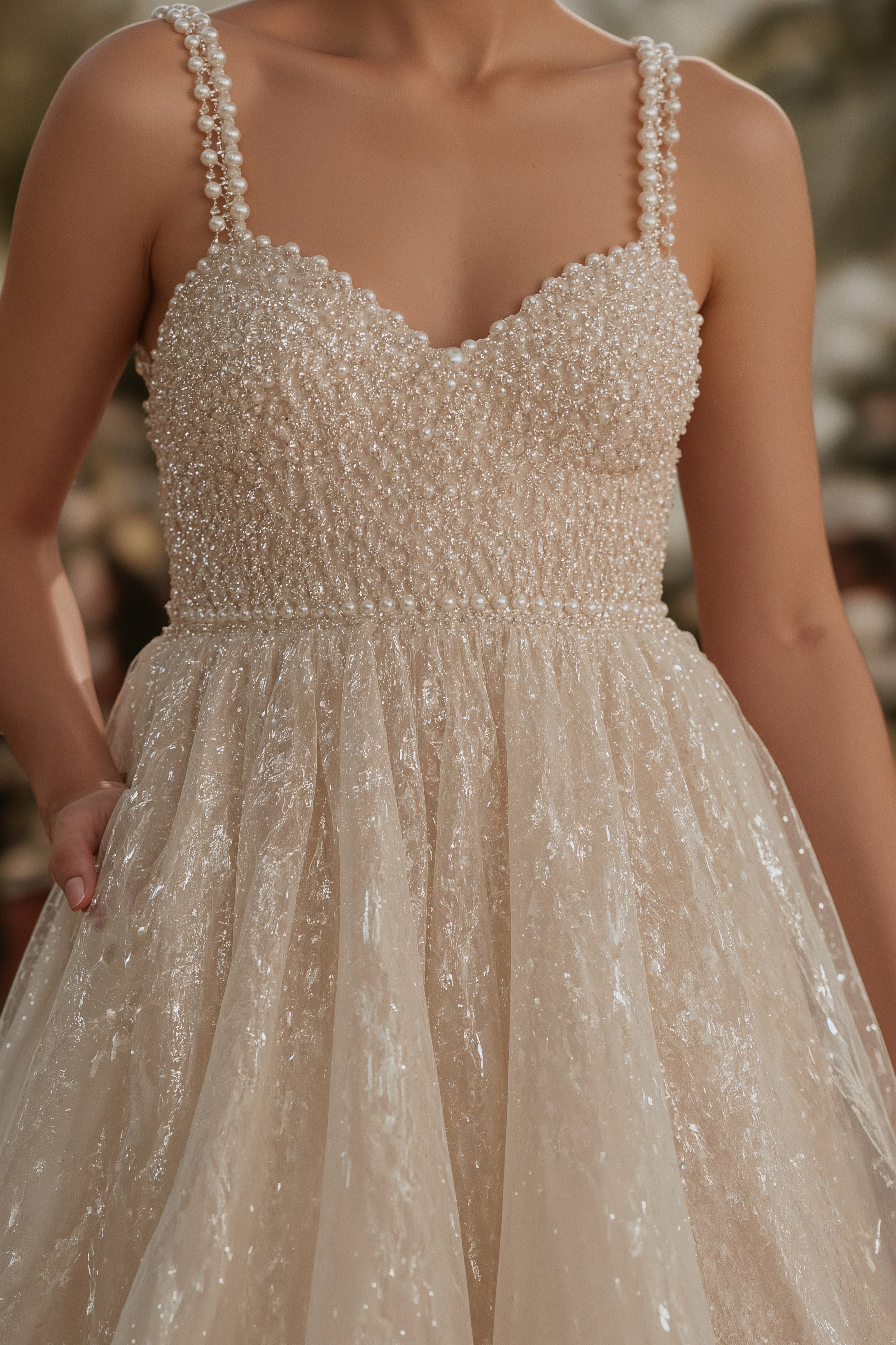 Exquisite Pearl-Embellished Bridal Gown: A 2026 Wedding Dream