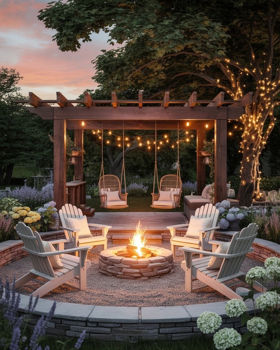 Dreamy Cottage Fire Pit Ideas for Cozy Backyard Oases
