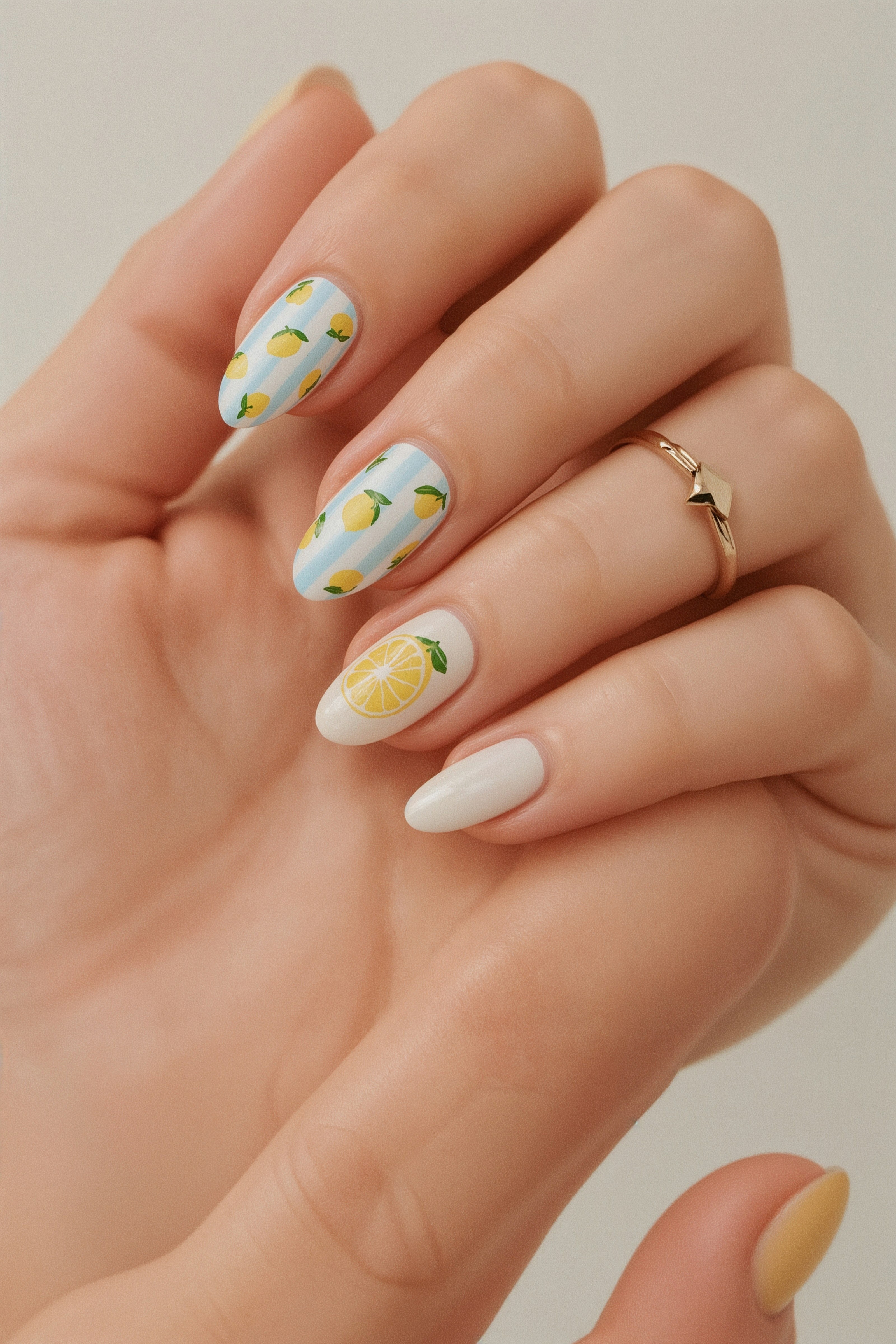 Lemon & Stripe Spring Nail Designs for 2026: Fresh & Clean