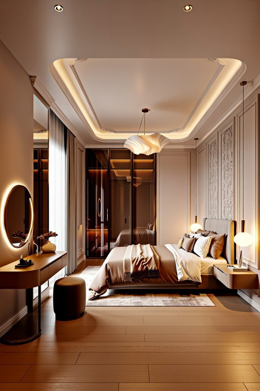Modern Master Bedroom Retreat: Luxury Guest Room Design