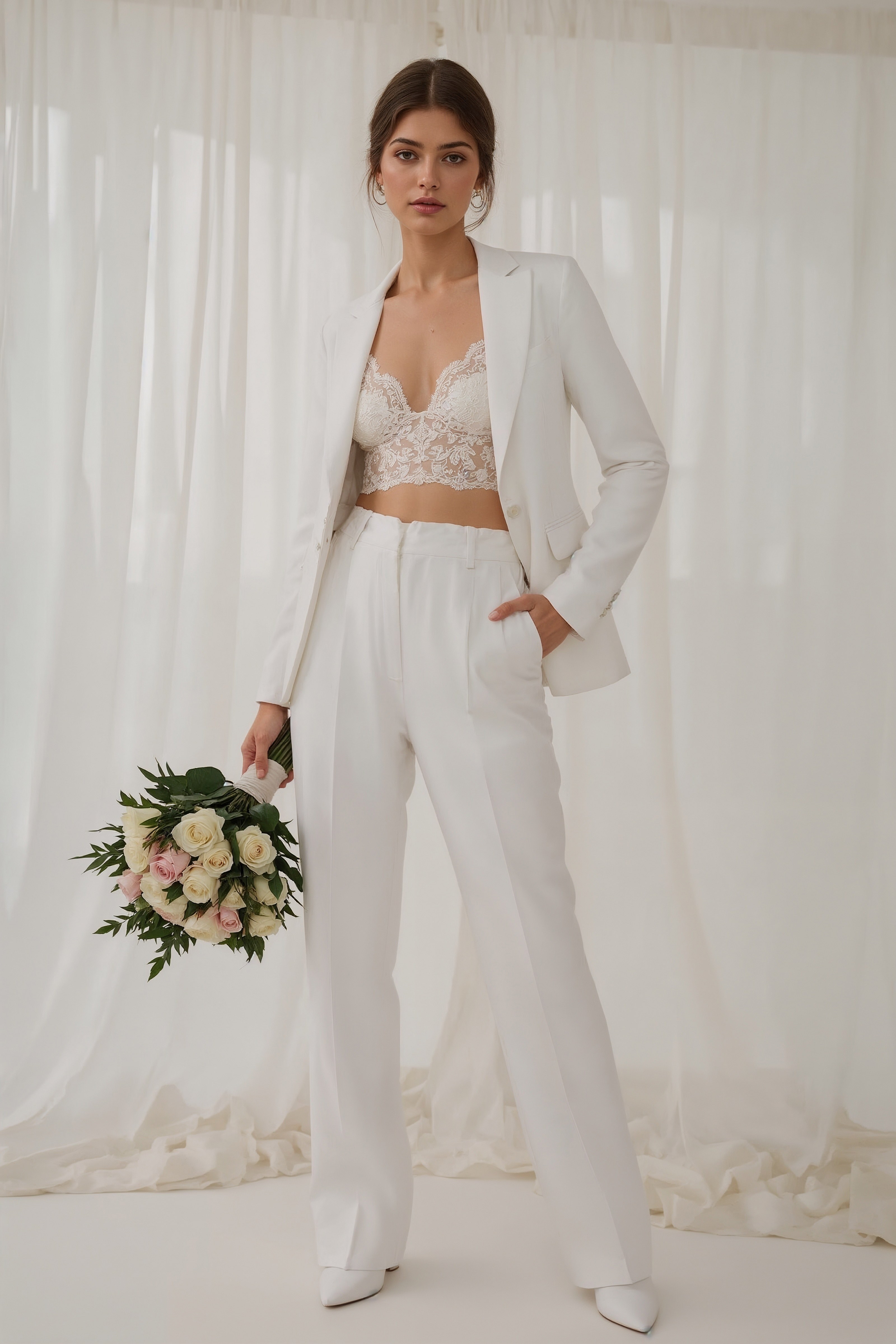 Chic White Wedding Suits: The Modern Bride's Power Statement