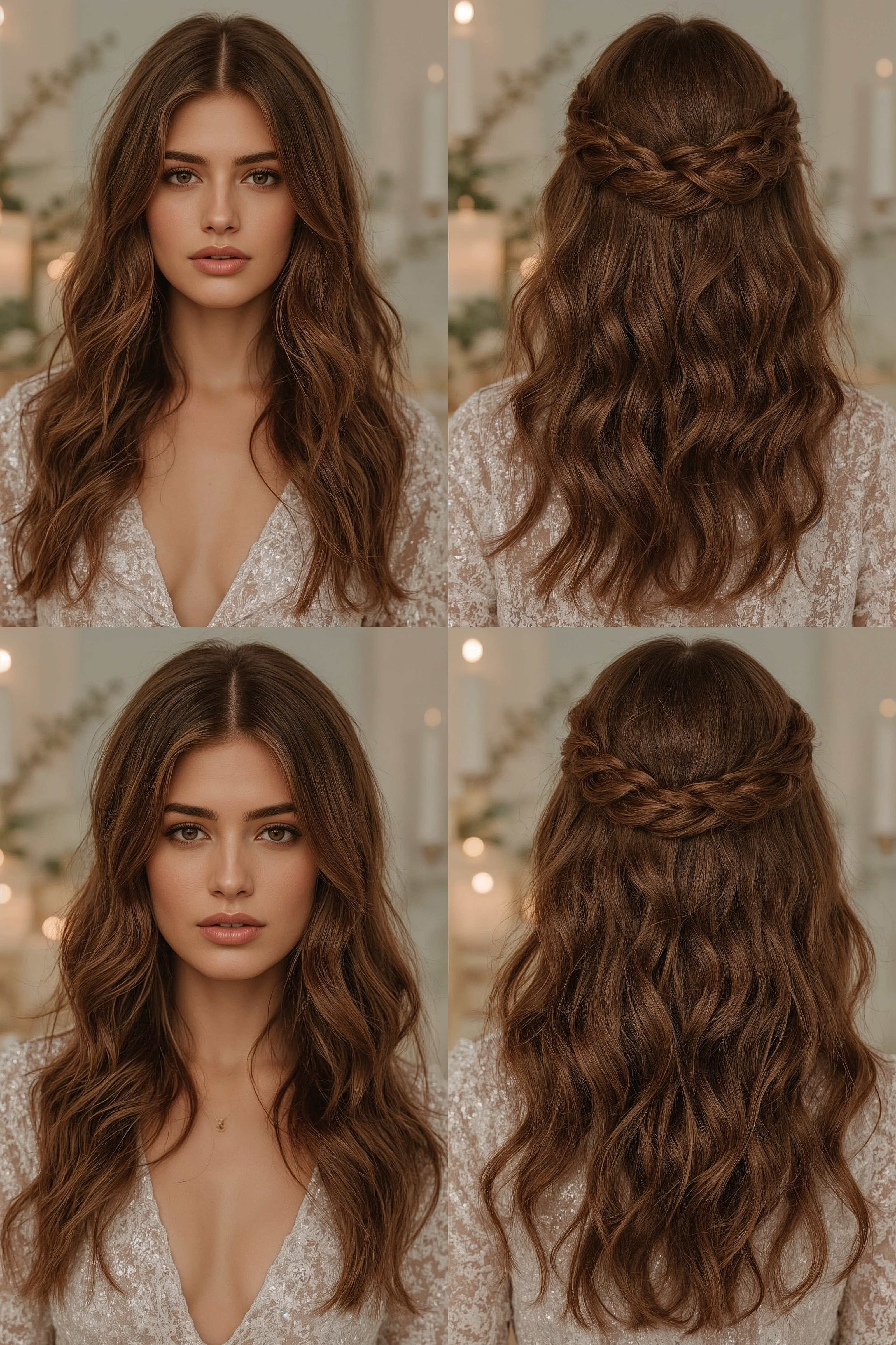 Elegant Half Up Curls: The Ultimate Brunette Wedding Hairstyle