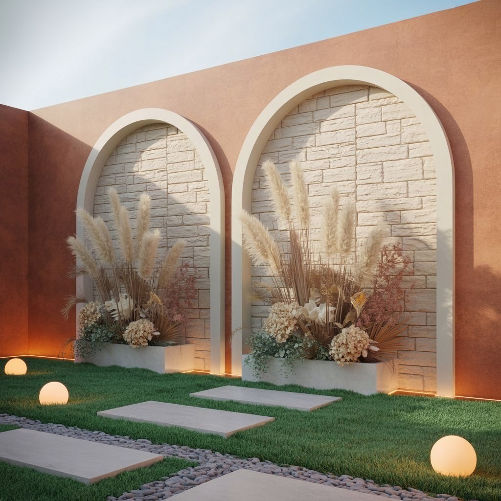 Luxurious Backyard Oasis: Modern Garden Wall & Villa Landscape Ideas