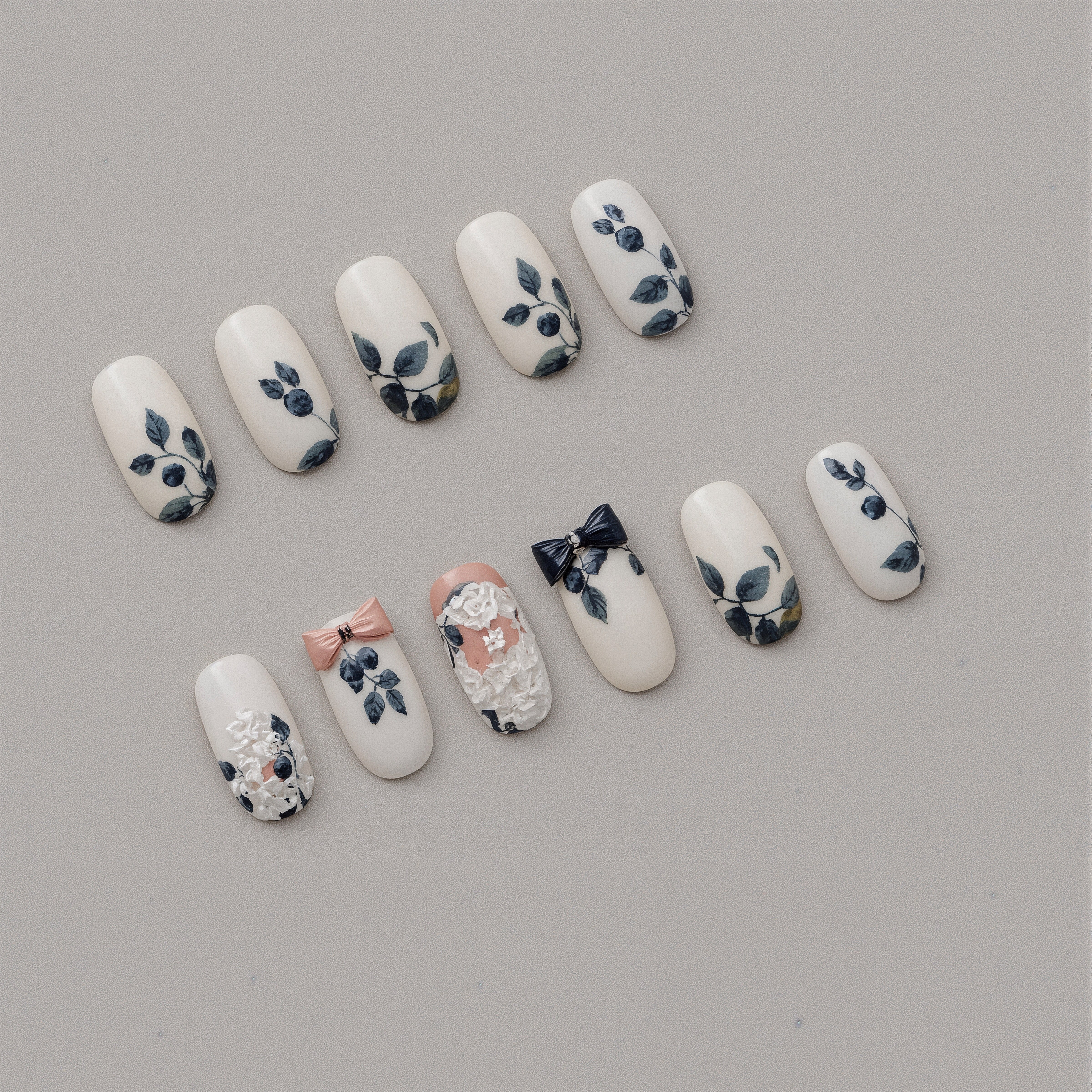 Chic Blueberry Lace Press On Nails: Summer's Cutest Designs