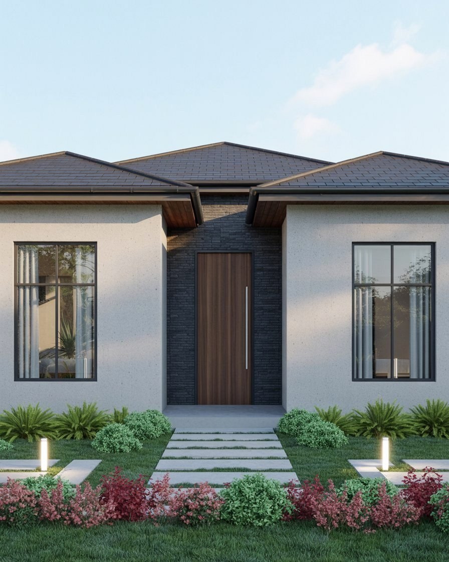 Chic Single-Story Home Facade Ideas for 2024