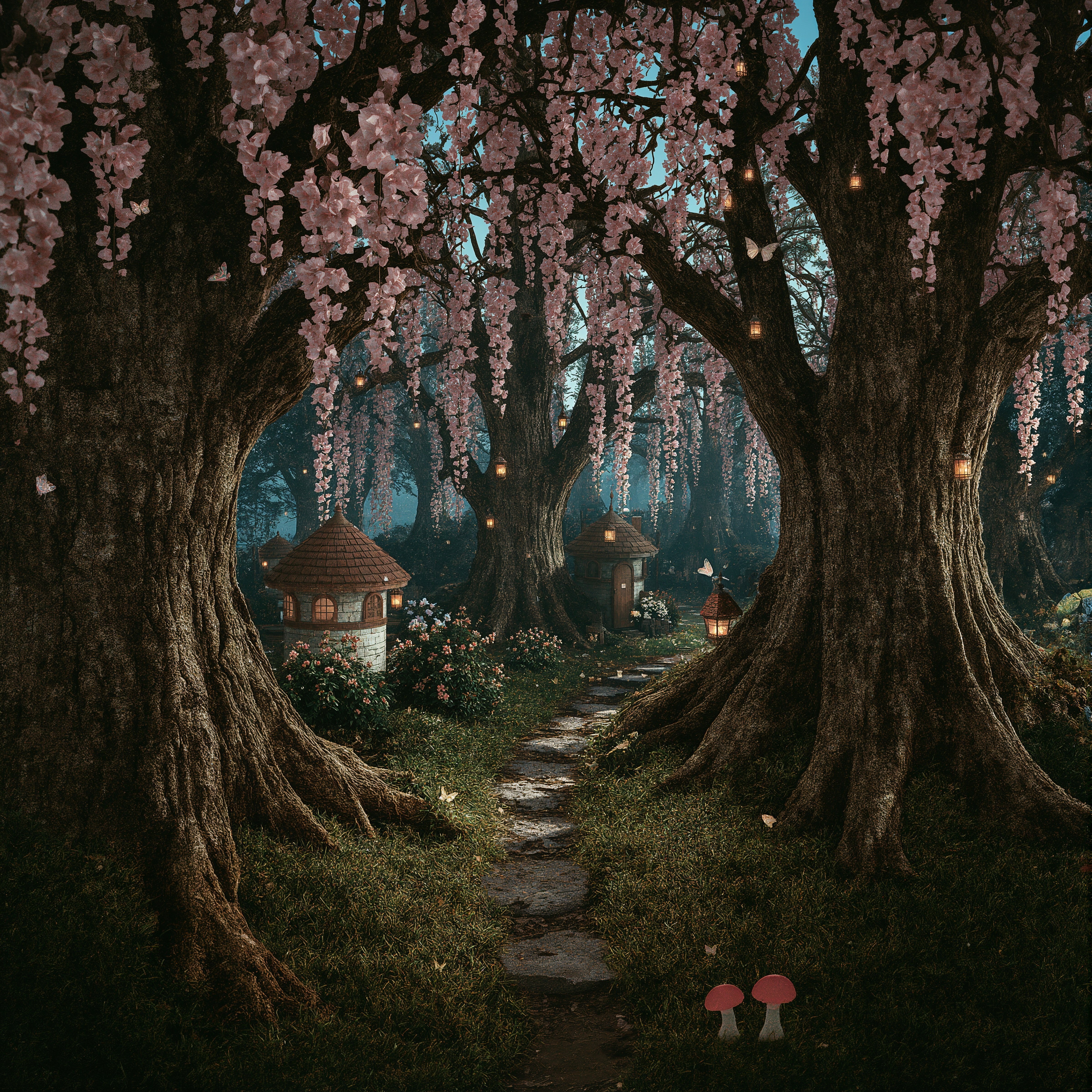 Enchanting Fairy Forest: Whimsical Spring Landscape Art for Your Home