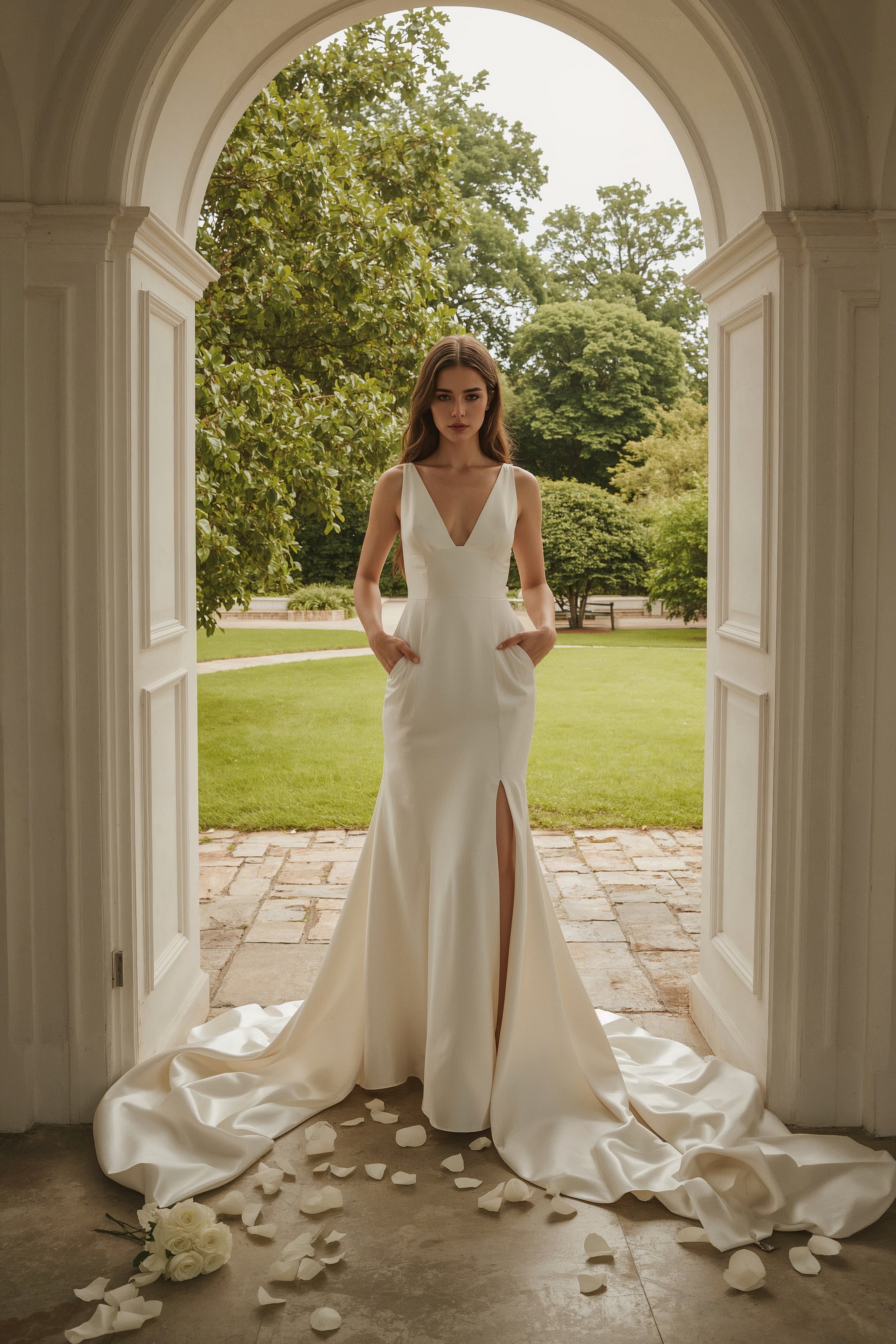 Elegant Satin A-Line Wedding Dress: A Modern Bride's Dream