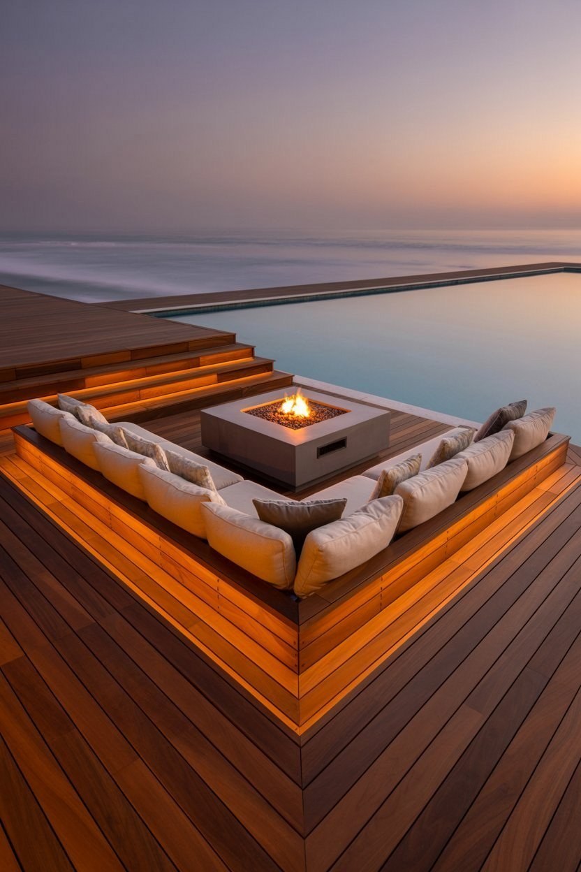 Small Backyard Pool Ideas: Sunken Lounge & Fire Pit Bliss