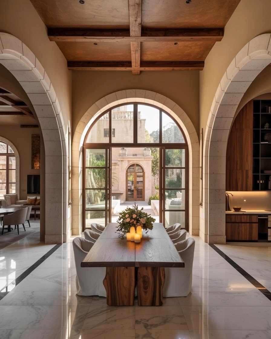 Luxury Tuscan Dining Room: Mediterranean Modern Interior Design