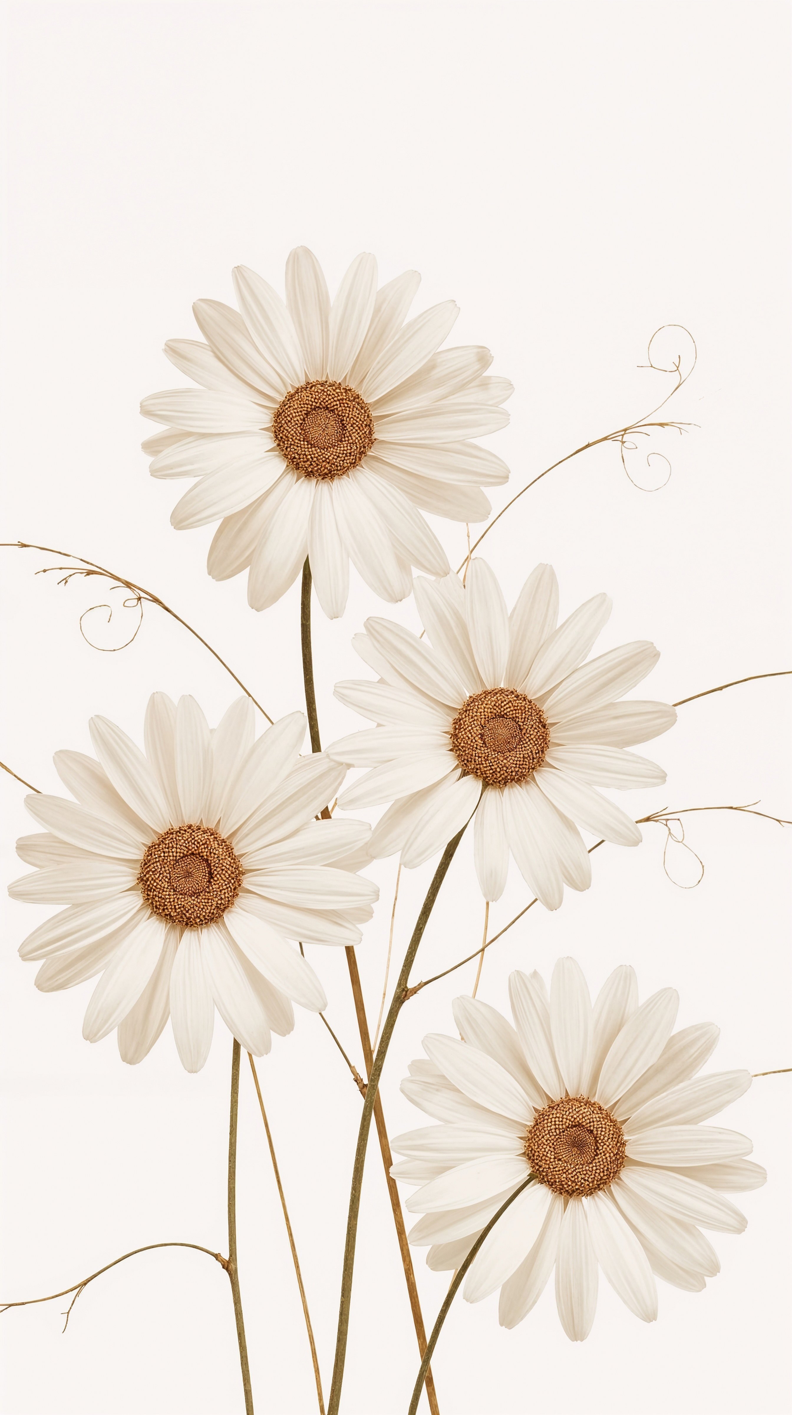 Minimalist Floral iPhone Wallpaper: Chic Neutral Photo Background