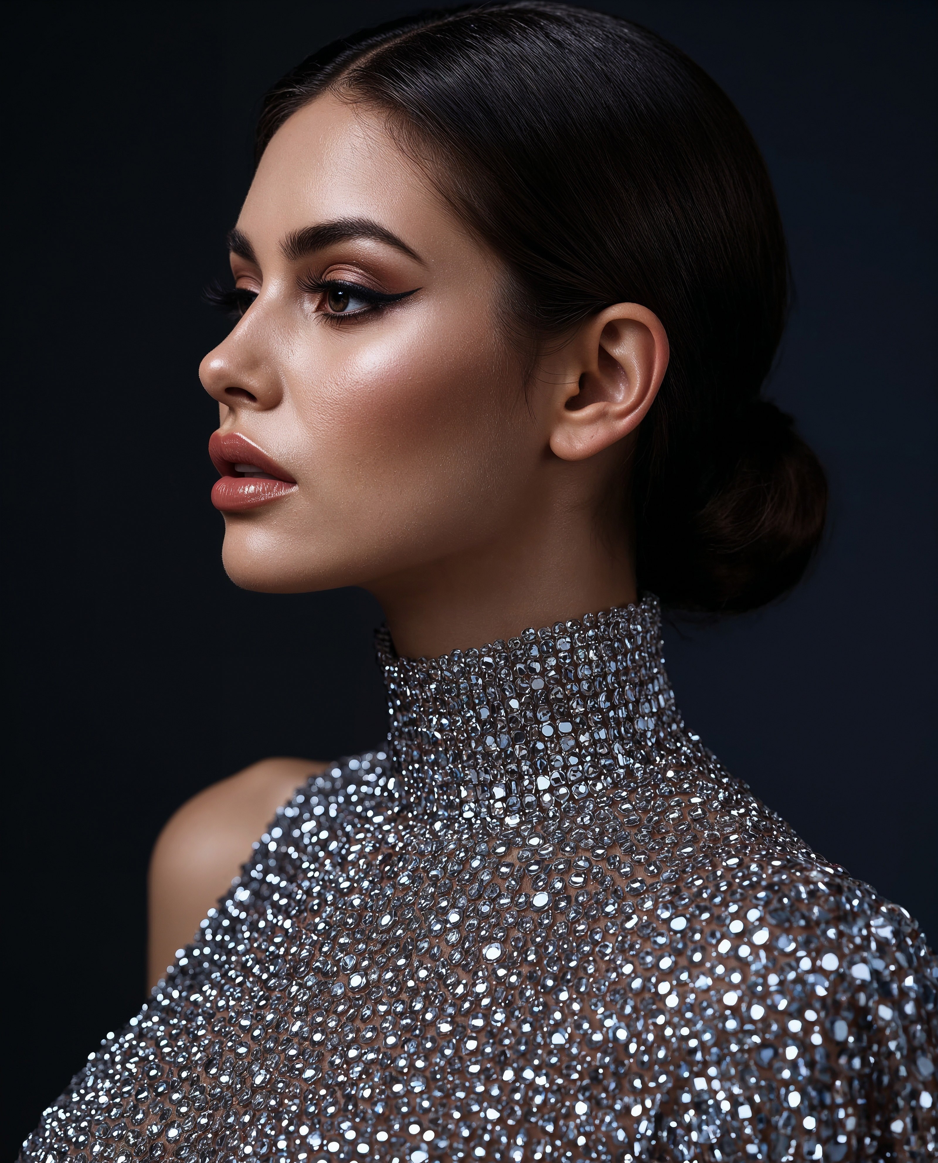 High-Fashion Glamour: Classy Updo & Stunning Wedding Makeup