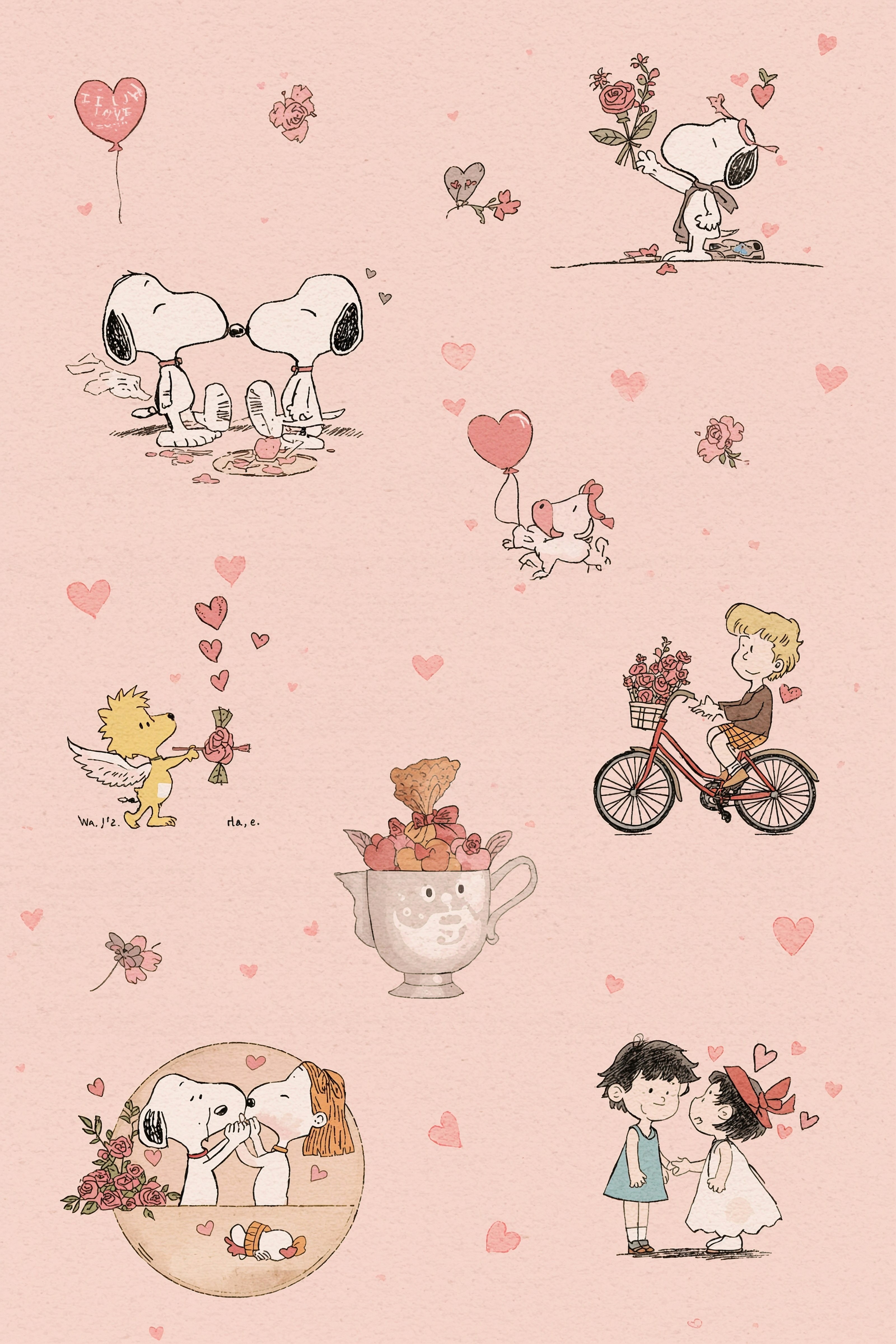 Adorable Snoopy Valentine's Day iPhone Wallpapers: Sweet & Simple