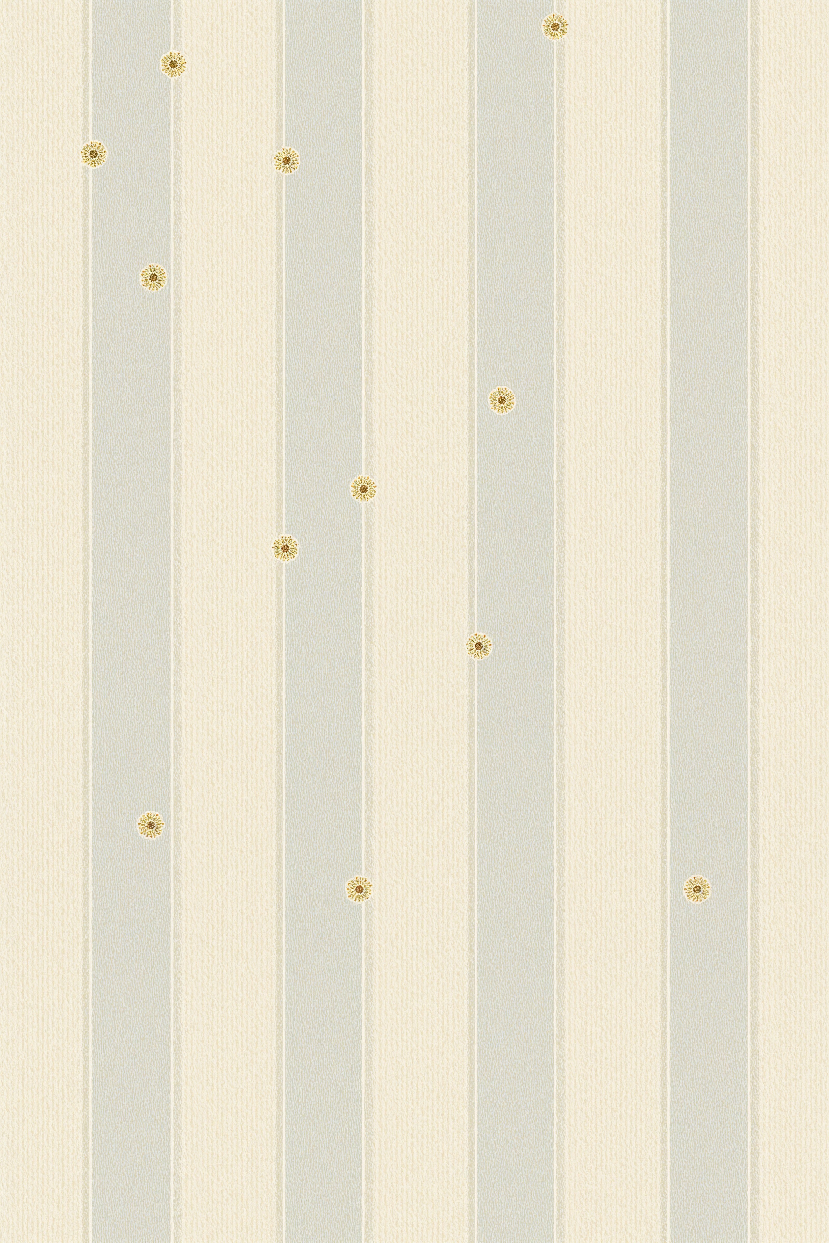 Cute Yellow & Blue Floral Stripes Wallpaper for a Cheerful Home Screen