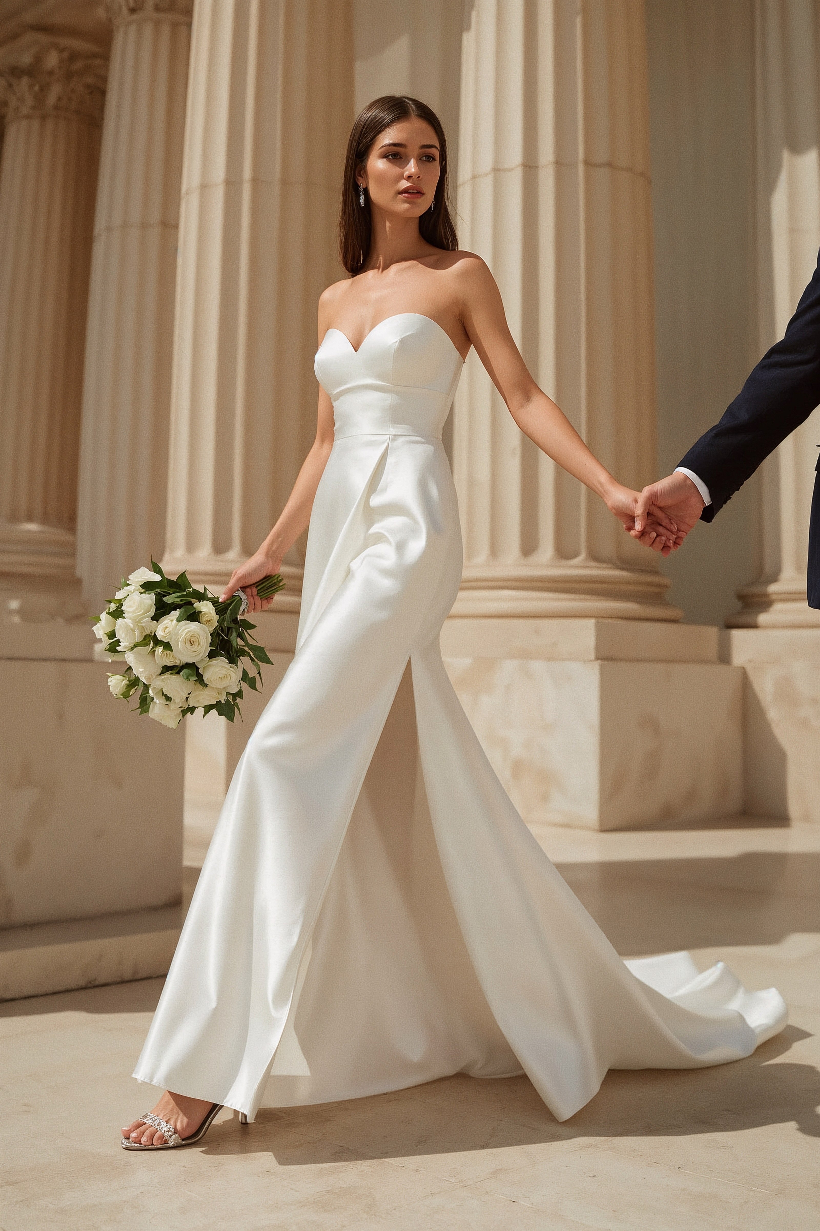 Chic Wedding Dress with Slit: Modern Bridal Elegance