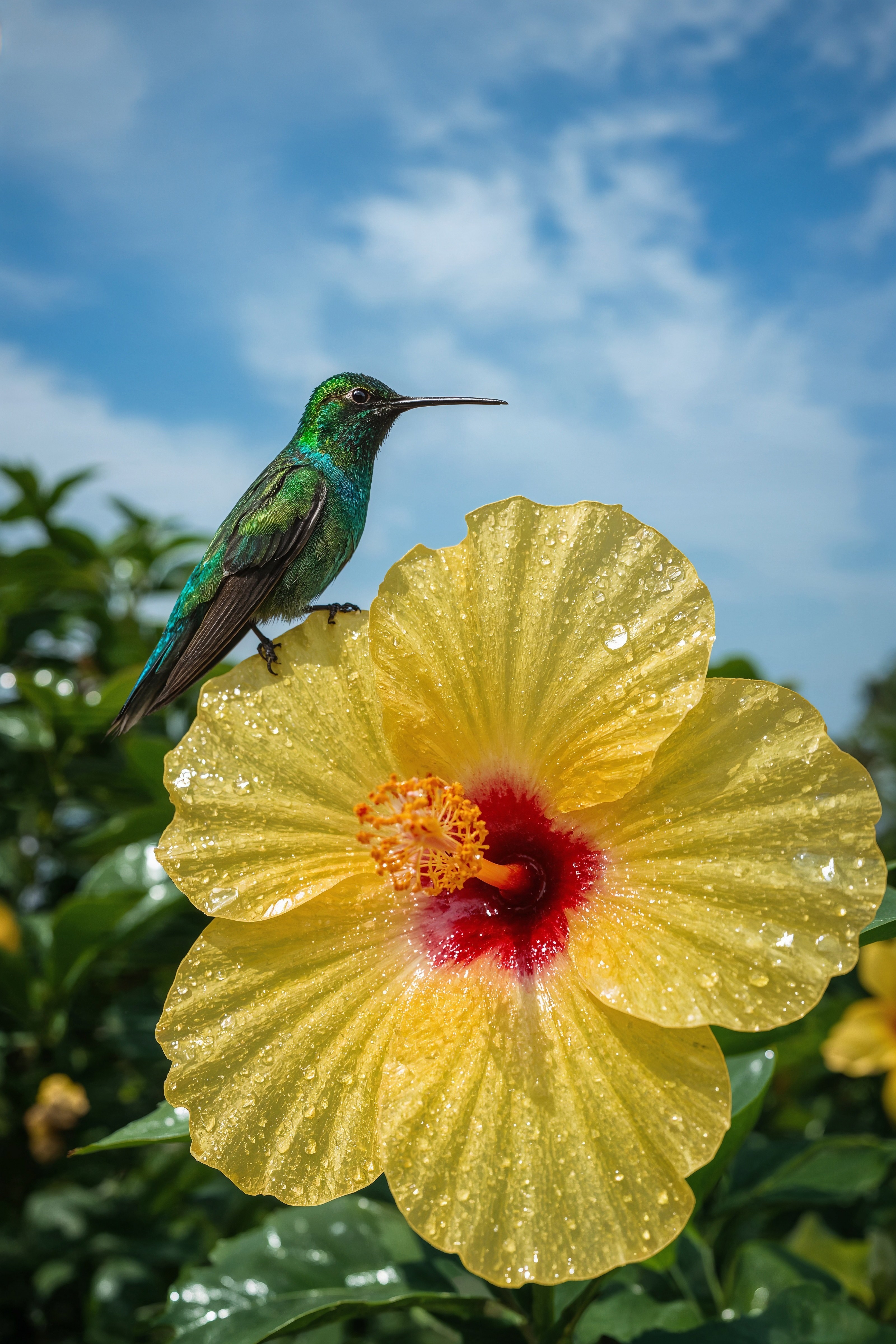 Hummingbird's Garden Magic: A Burst of Color in 4K Wildlife Photography
