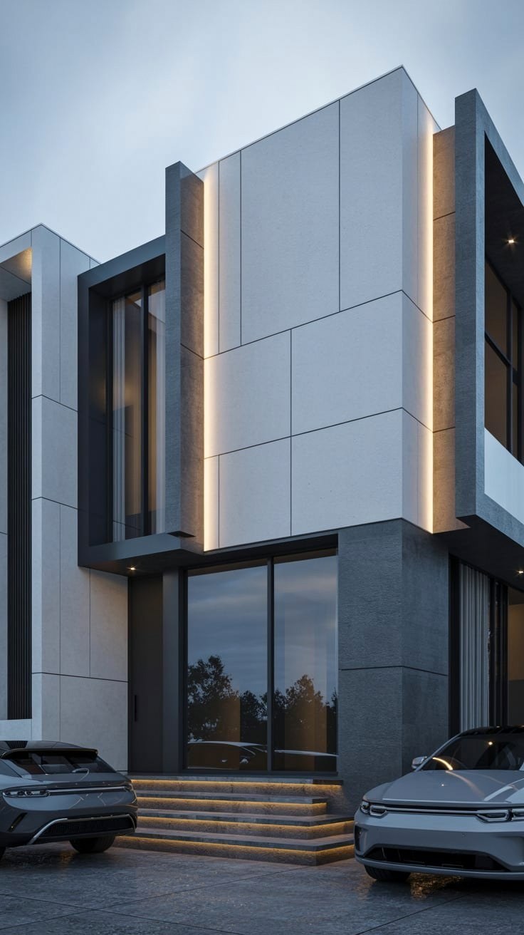 Minimalist Modern Facade Design for Residential Projects