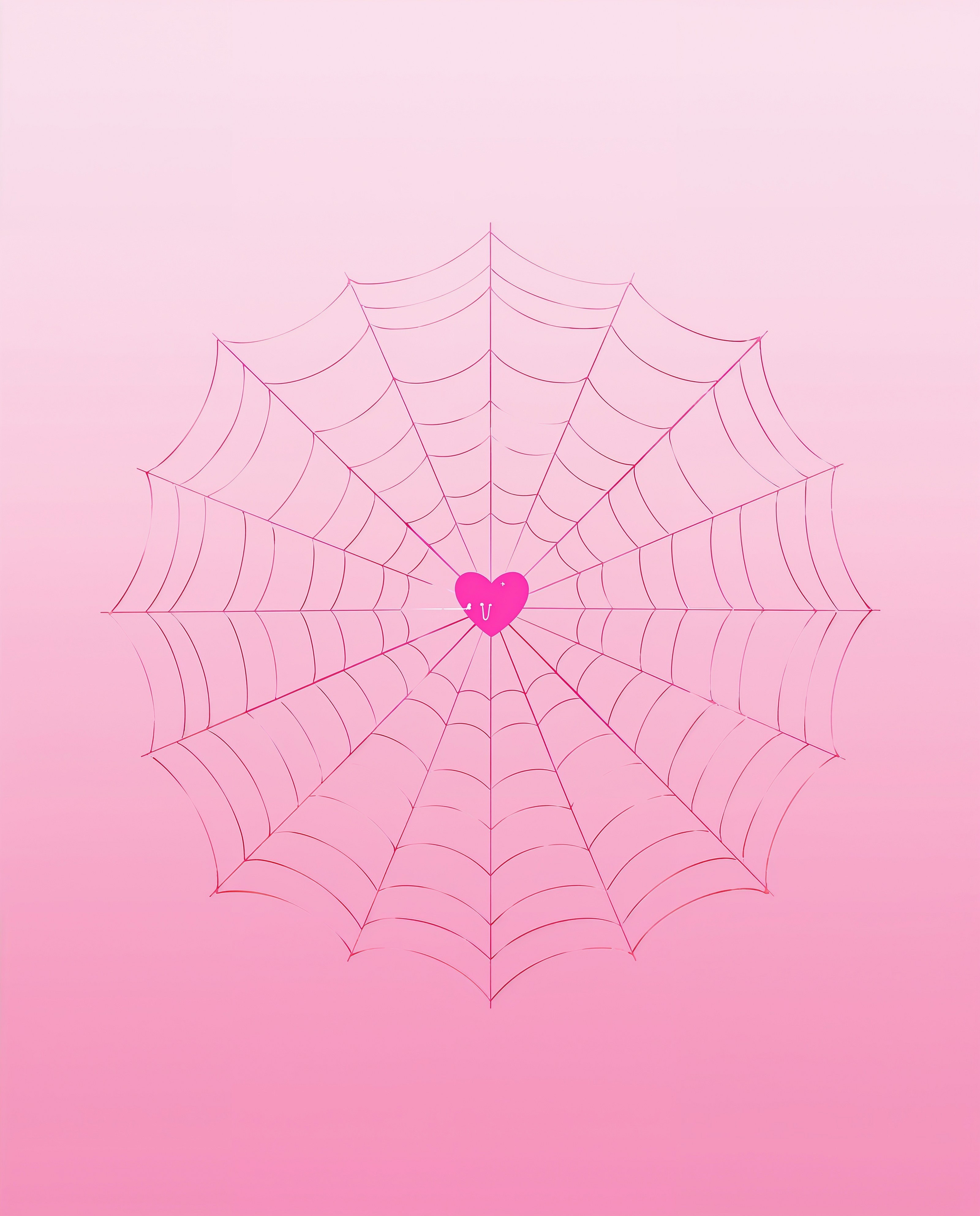 Sparkly Pink Spiderweb Heart: The Cutest Aesthetic Phone Wallpaper