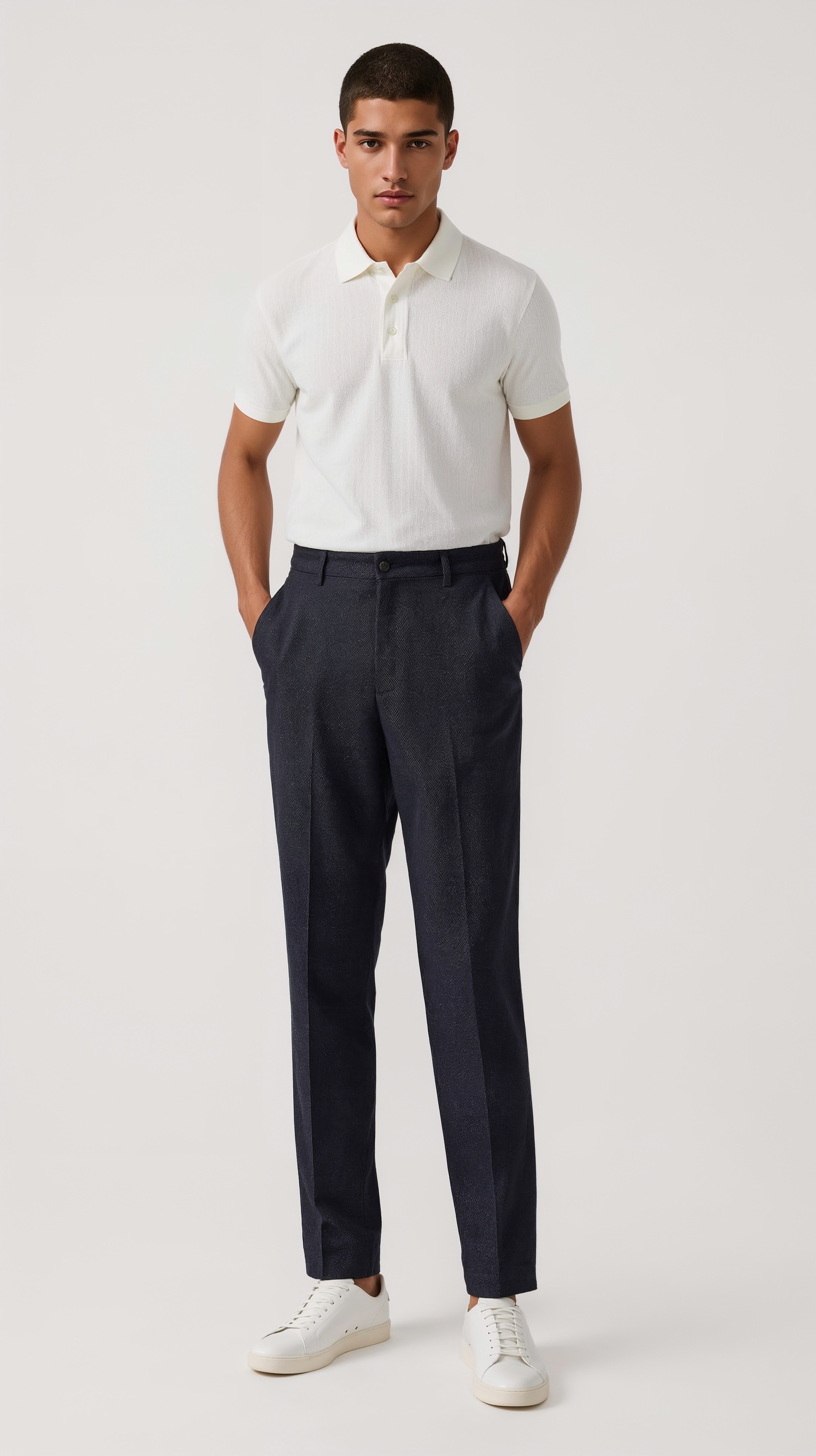 Business Casual Summer Outfits for Men: Quarter Button Shirt Style