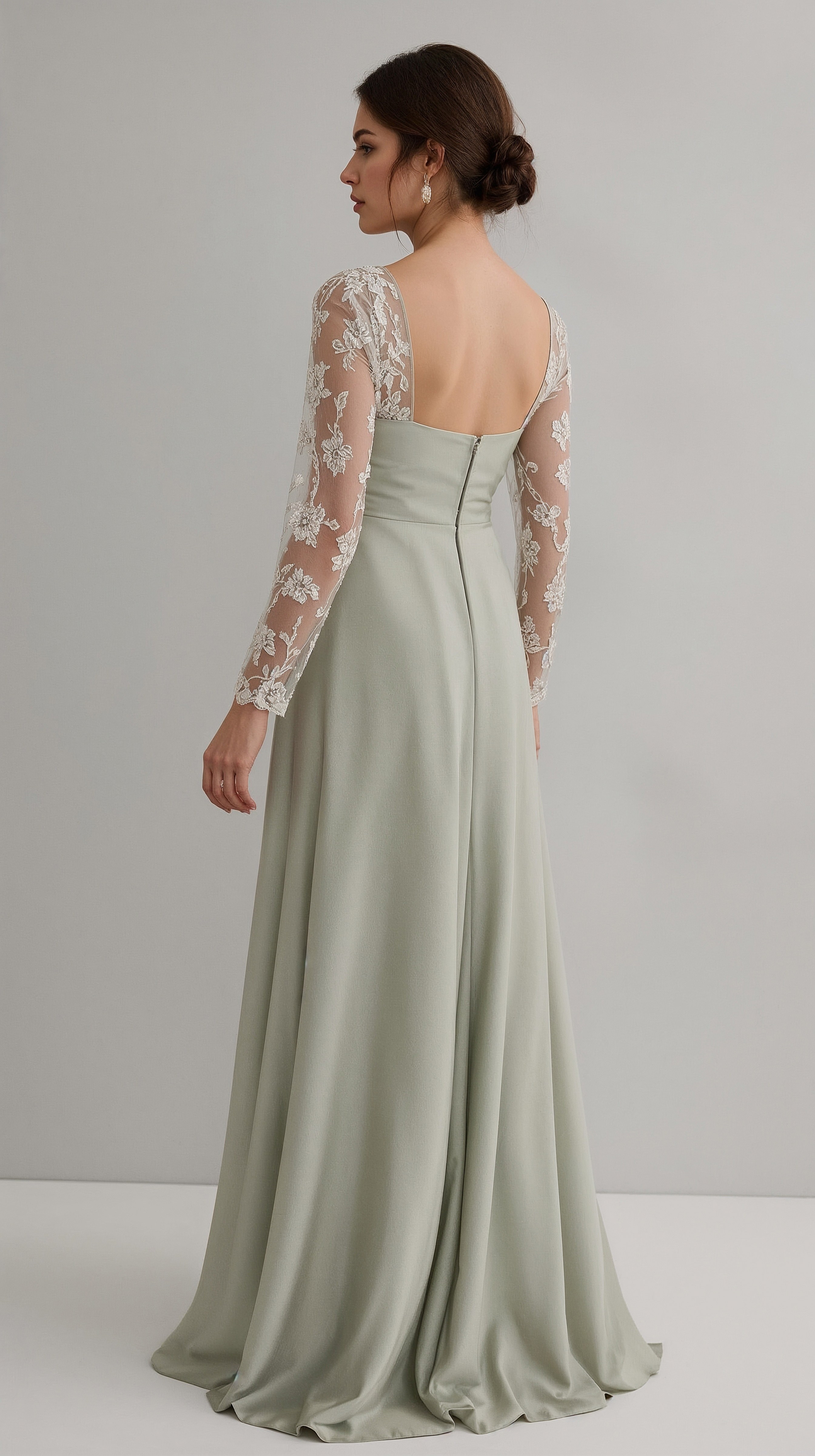 Sage Green Bridal Gowns: Simple & Classic A-Line Wedding Dresses