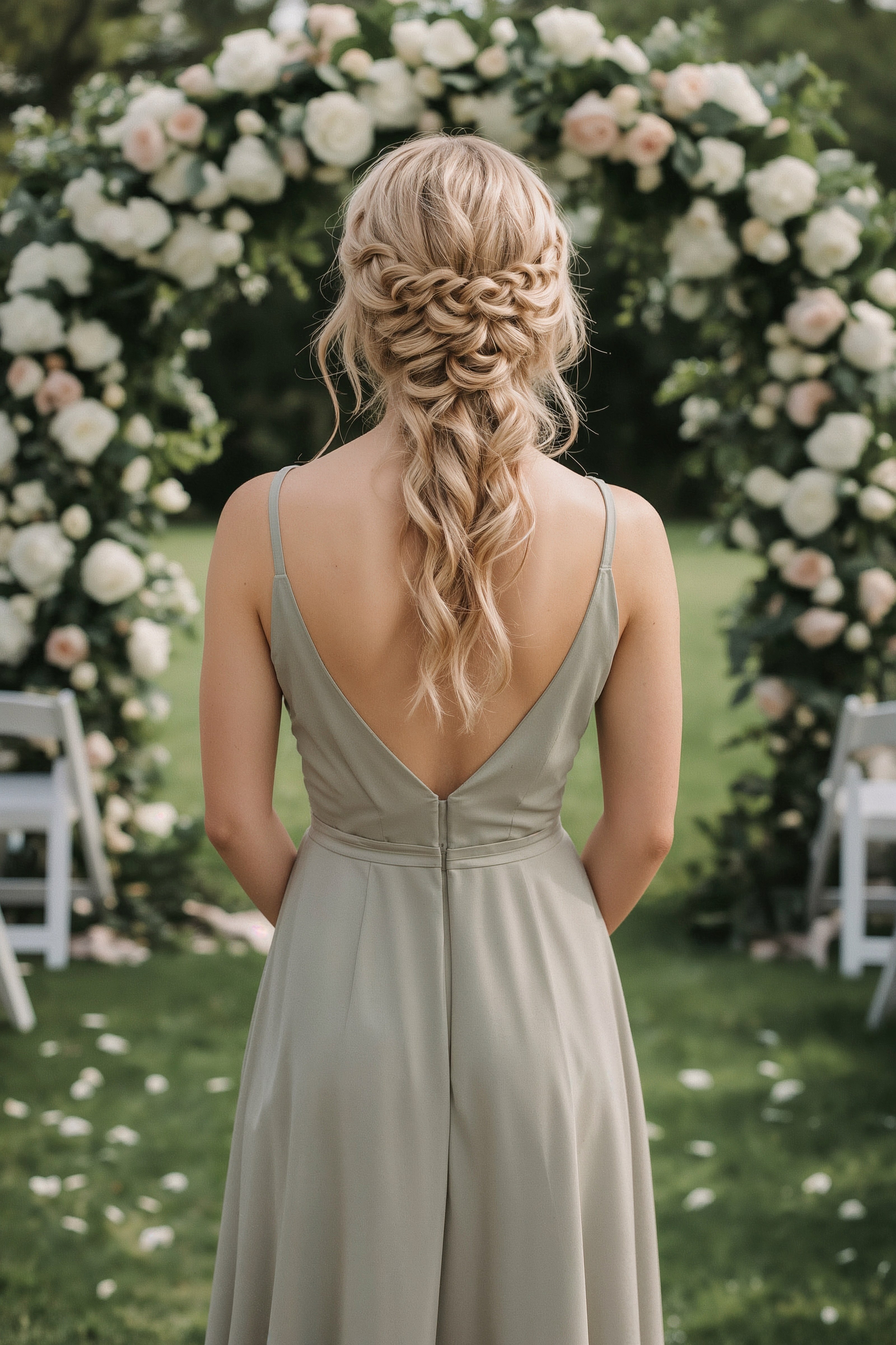 Elegant Braided Ponytail: Chic Wedding Guest & Bridesmaid Hairstyles