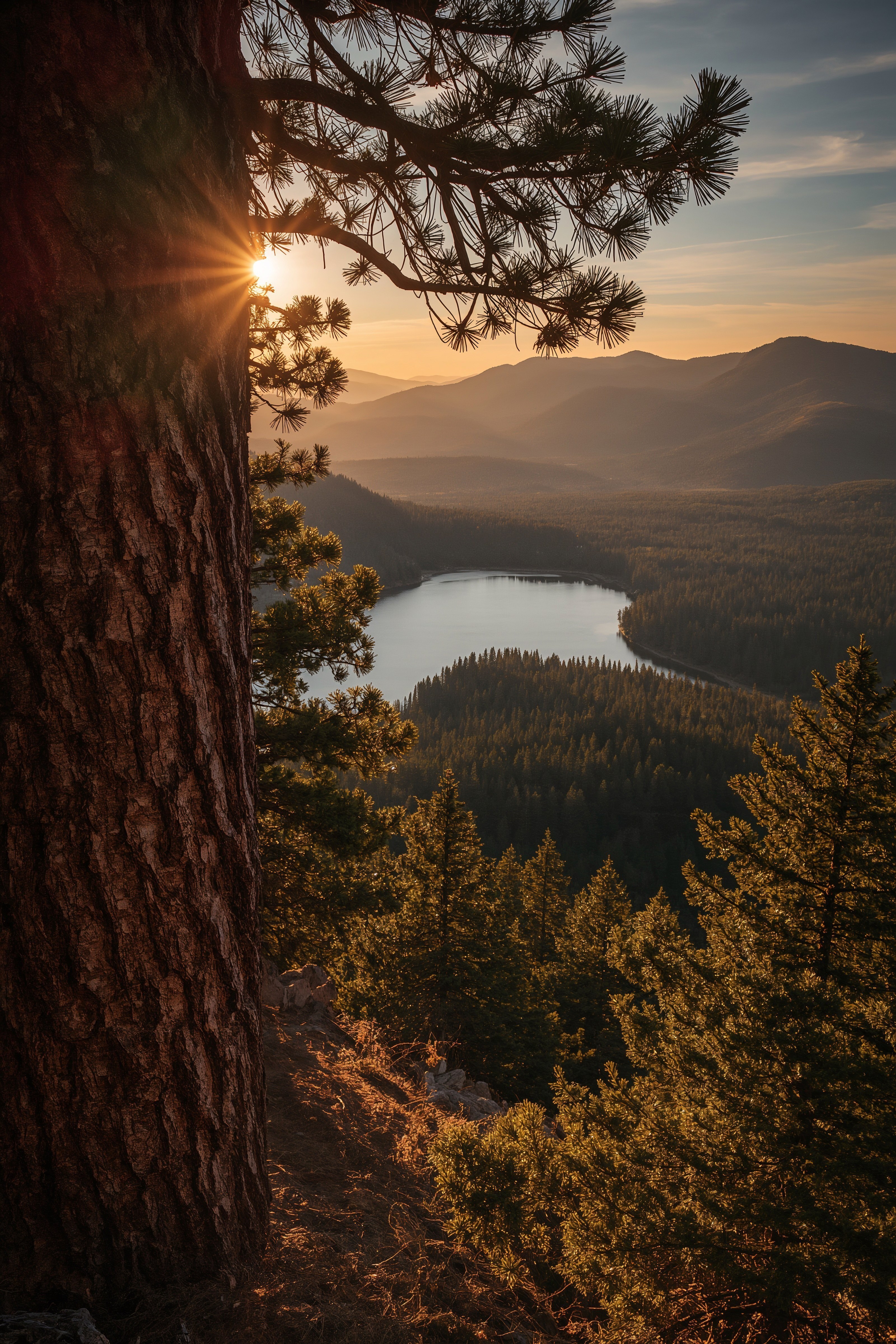 Serene Lake Reflections: Peaceful Forest and Mountain Nature Scenes