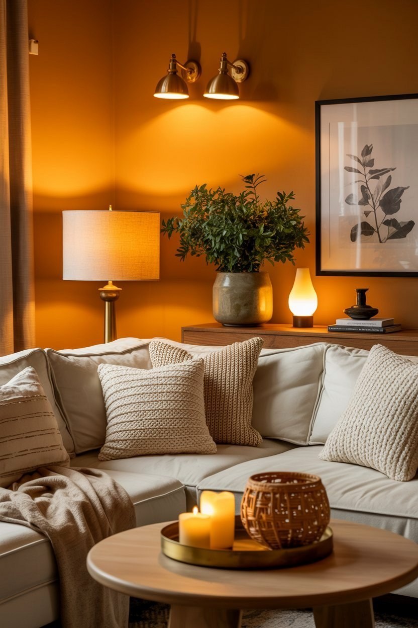Warm Lighting Ideas for a Cozy Apartment Living Room