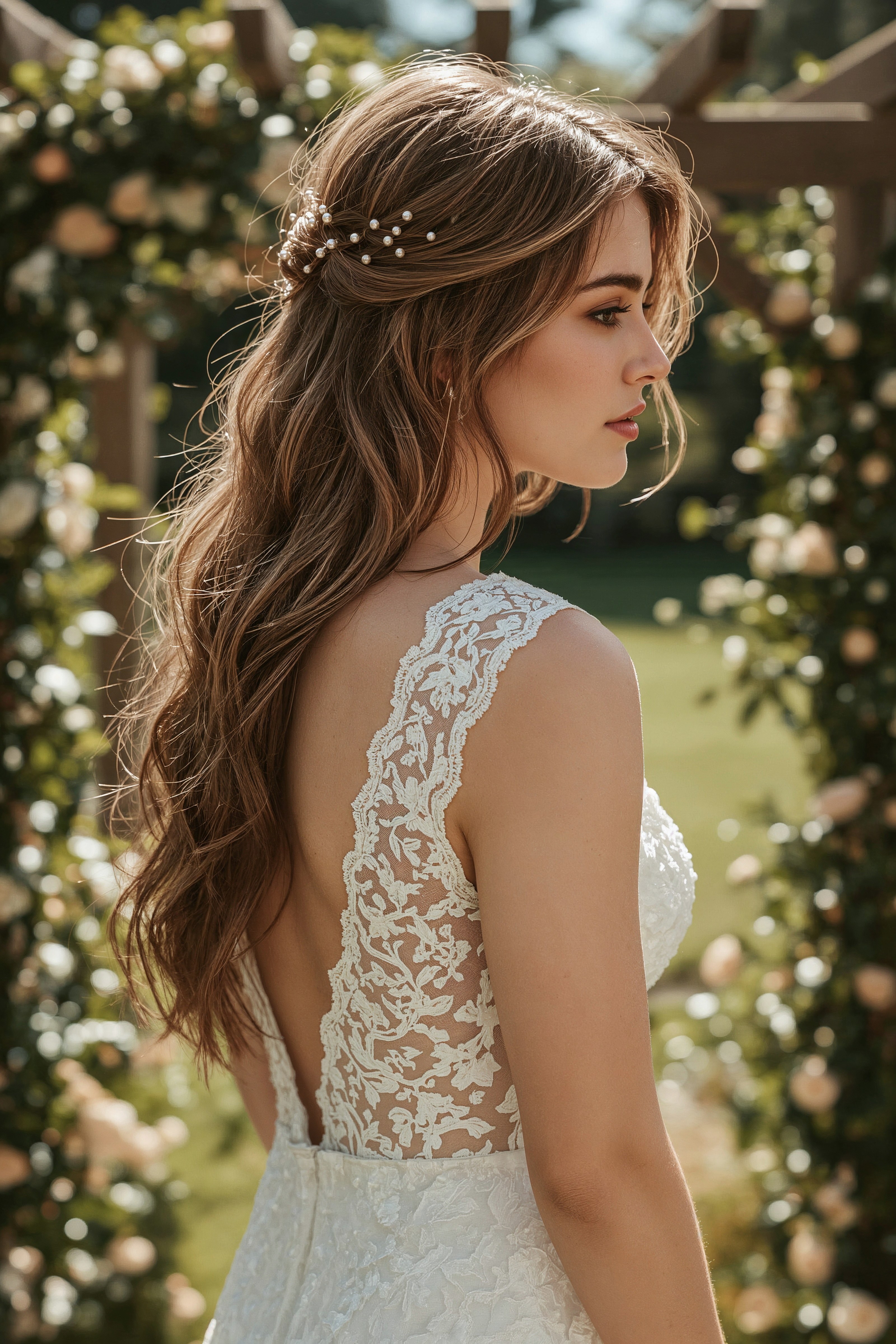 Pearl-Adorned Bridal Half Updos: 25+ Dreamy Wedding Hair Ideas