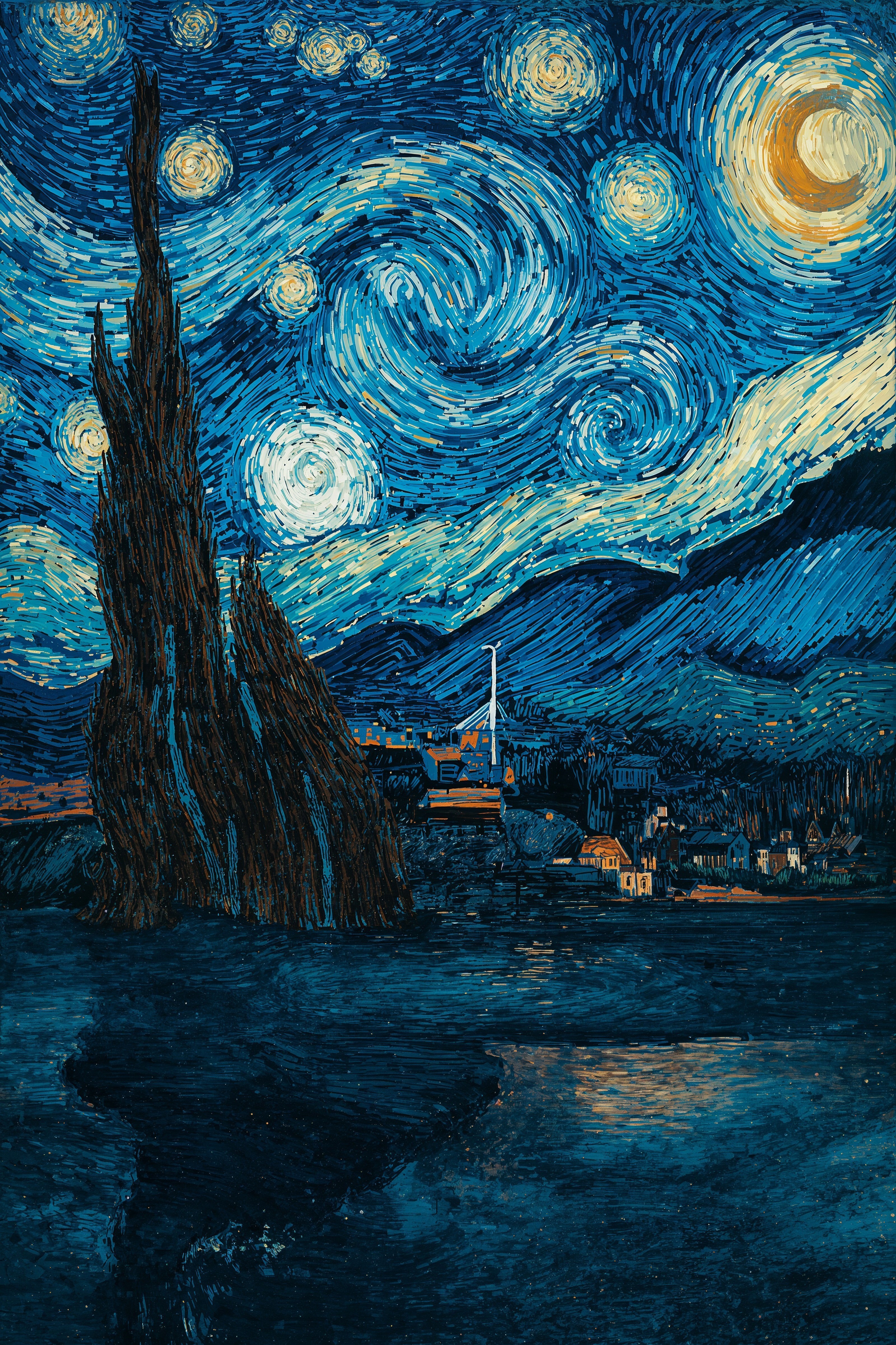 Van Gogh Inspired Starry Night iPhone Wallpapers