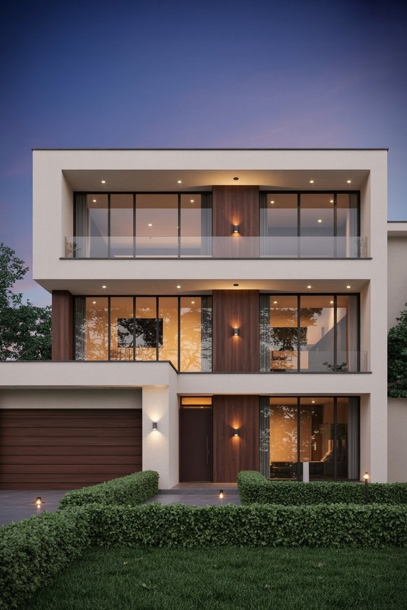 Luxury Two-Story Modern House Exteriors Unveiled
