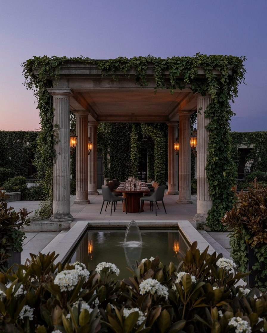 Parisian Outdoor Gallery: Luxury Garden Style Restaurant Ambiance