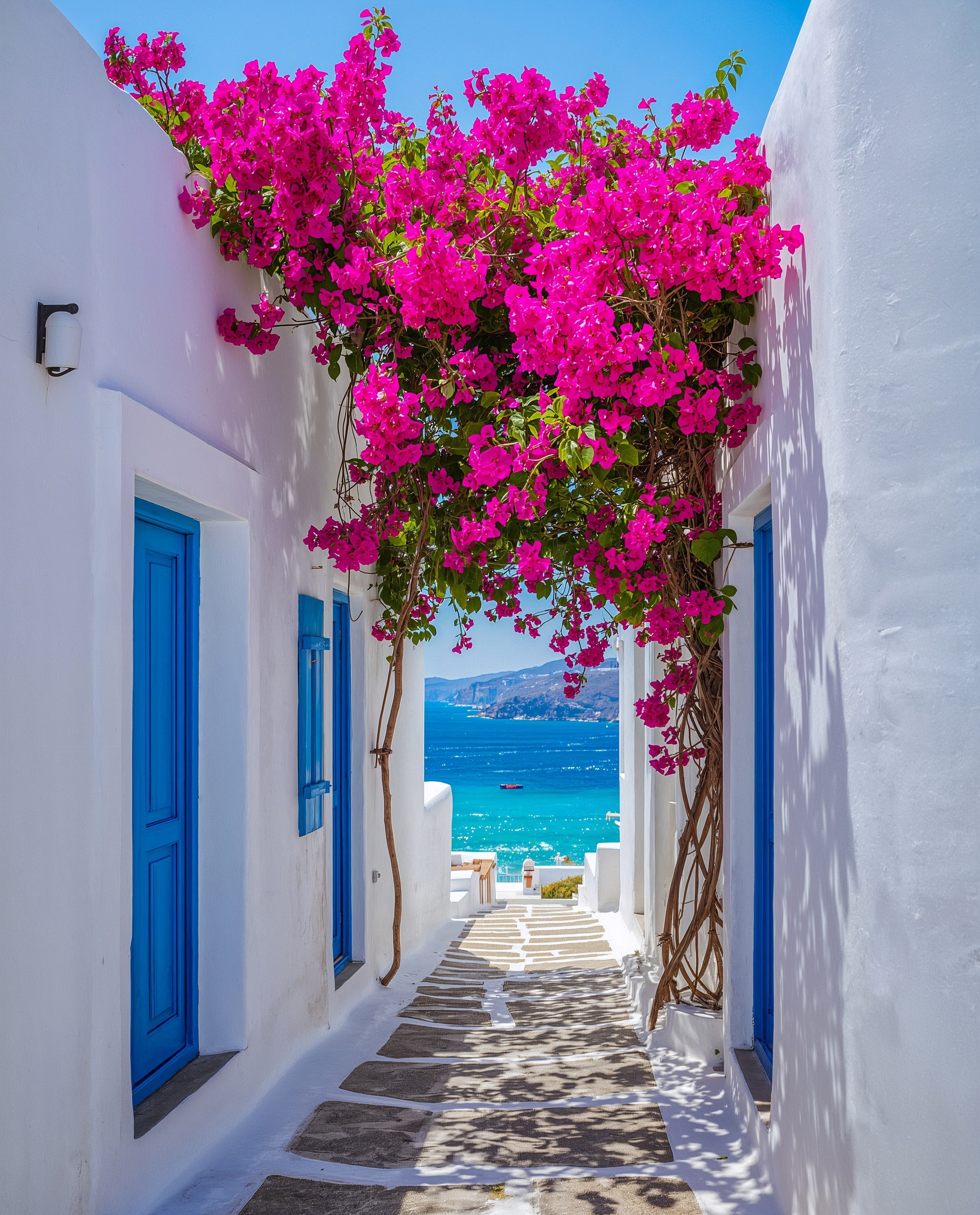 Mykonos Magic: Whitewashed Alleys & Blooming Spring Flowers