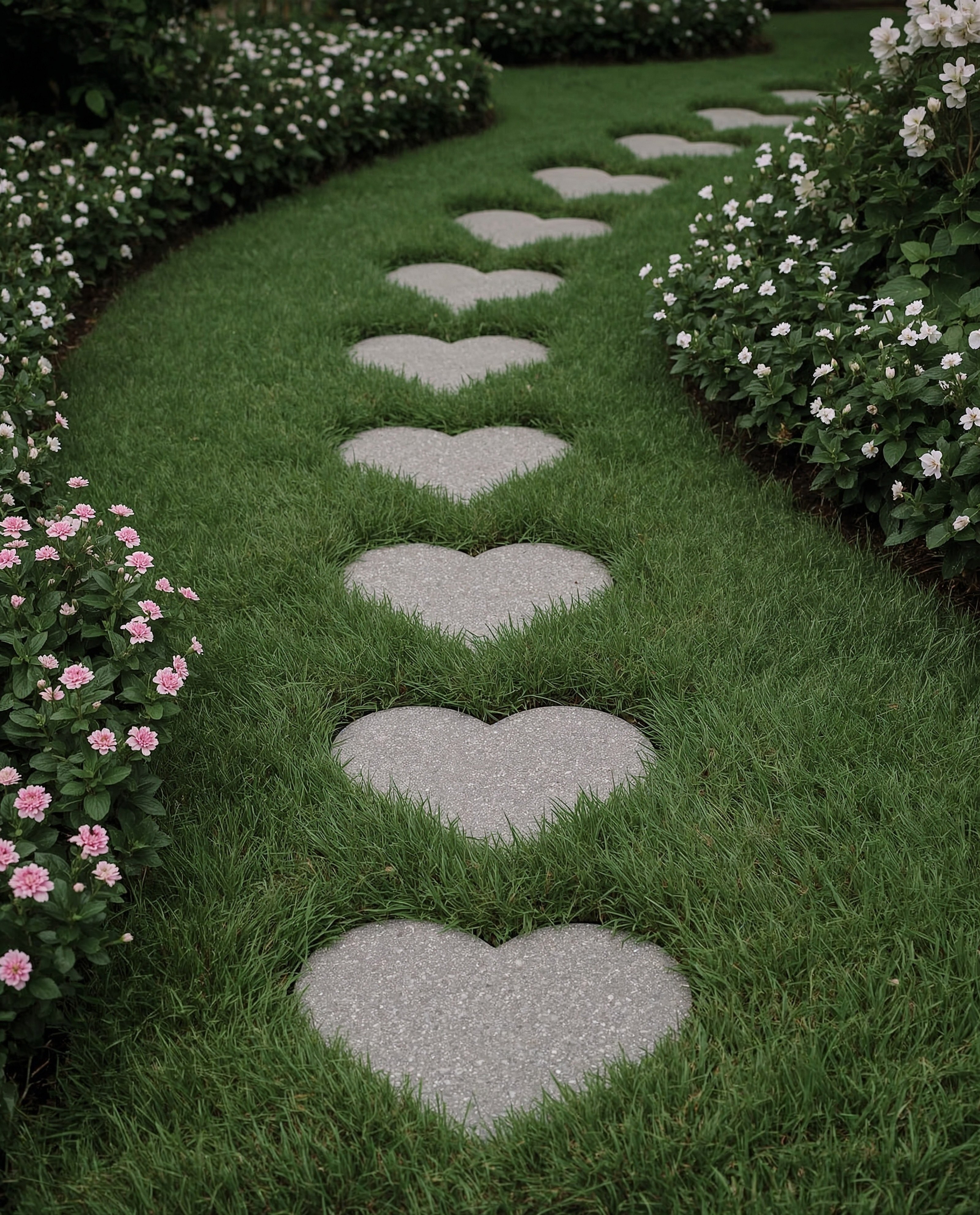 Cute Garden Inspo: Heart-Shaped Path for a Fairy Core Aesthetic