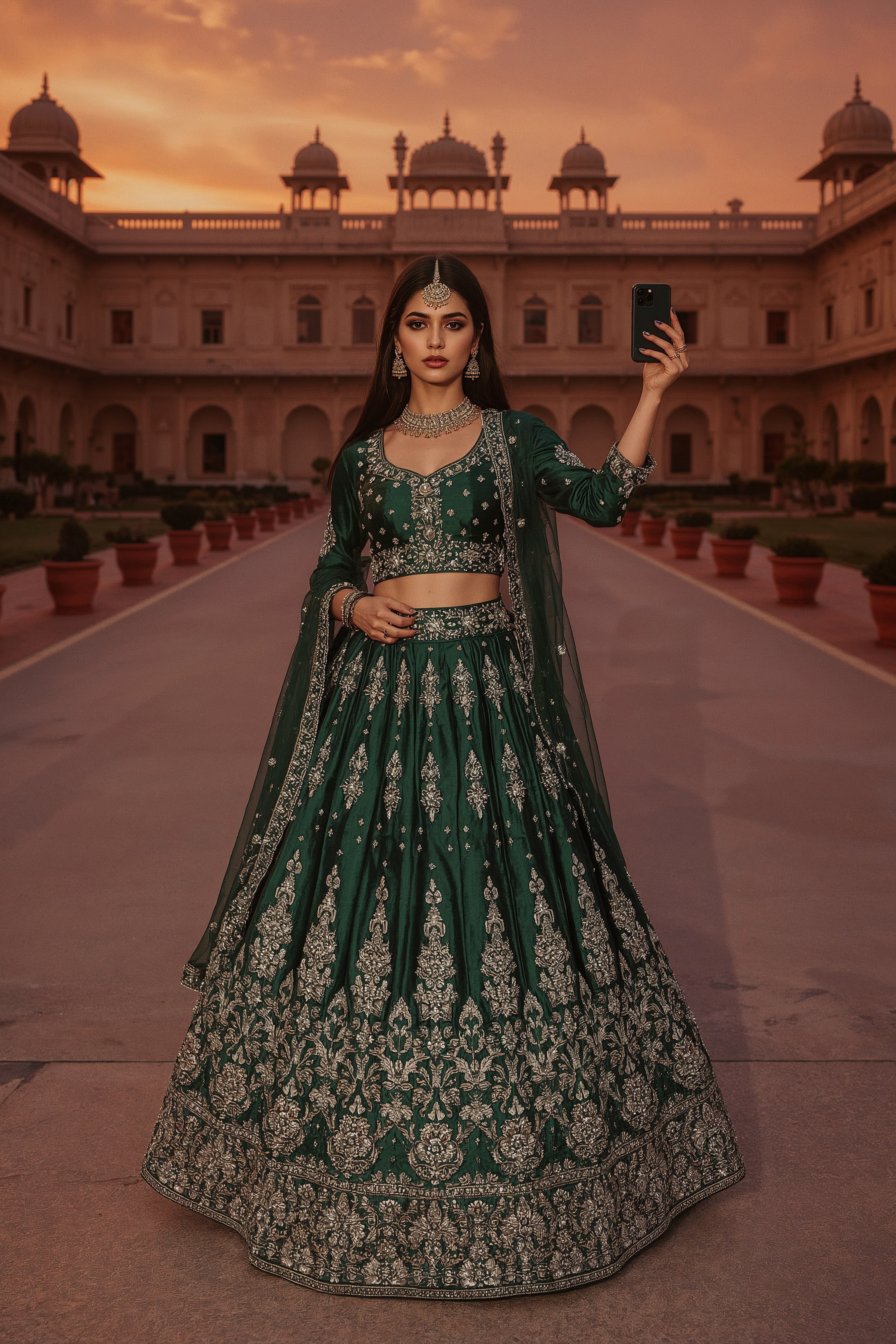 Elegant Dark Green Lehnga Dress: The Ultimate Wedding Outfit