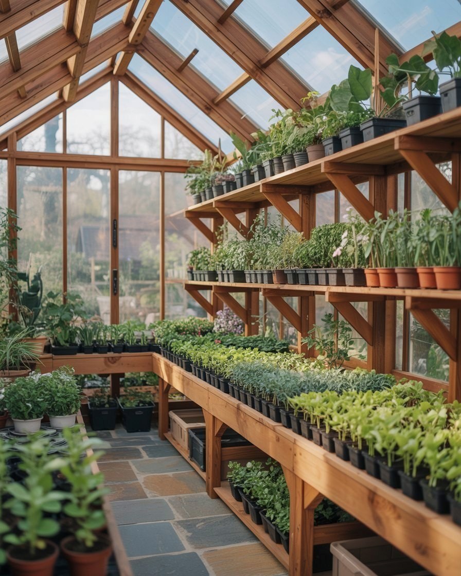 Innovative Greenhouse Benches & Potting Sheds for Garden Houses