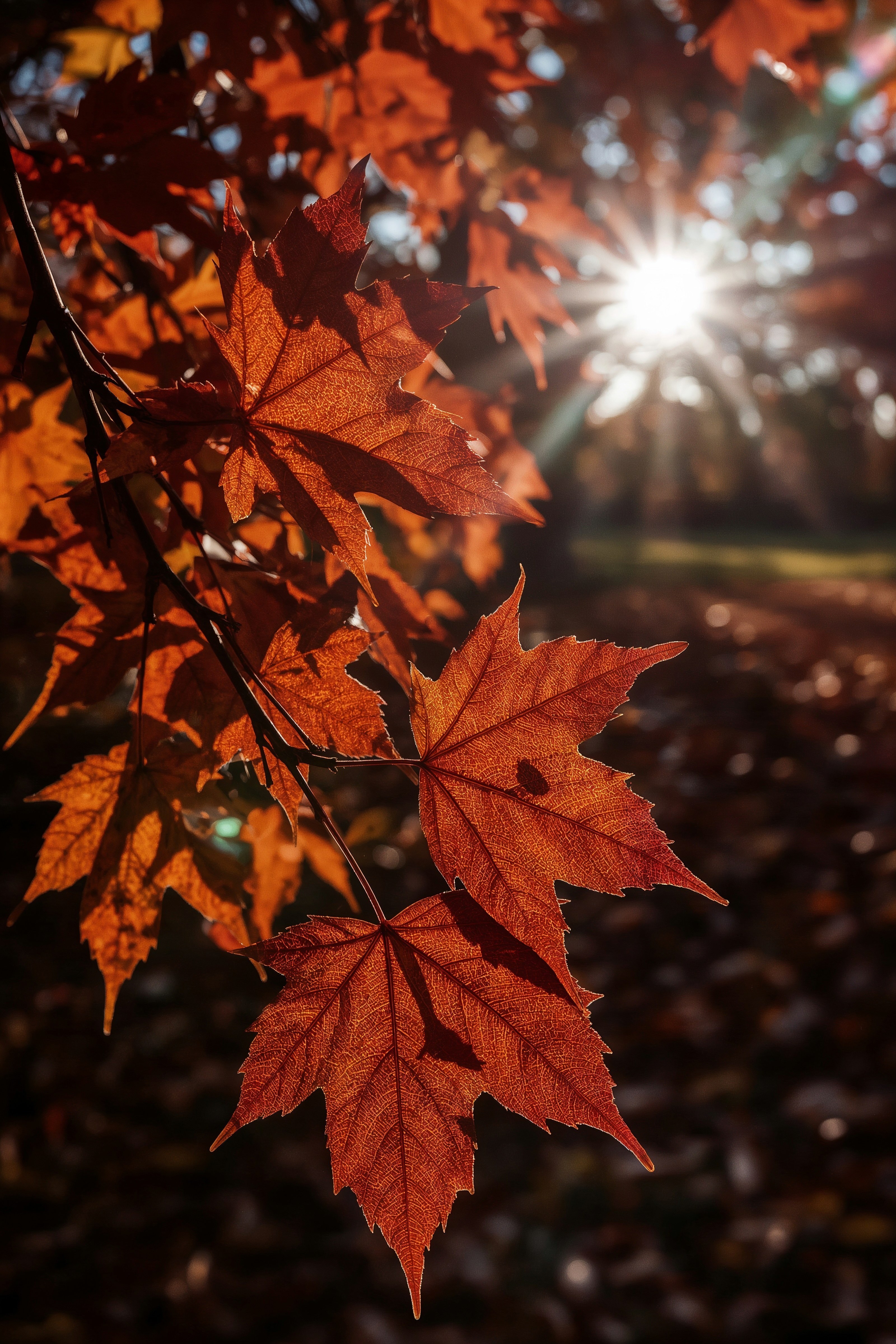 Golden Hour Maple Leaves: Capturing Autumn Day Aesthetic & Nature's Beauty