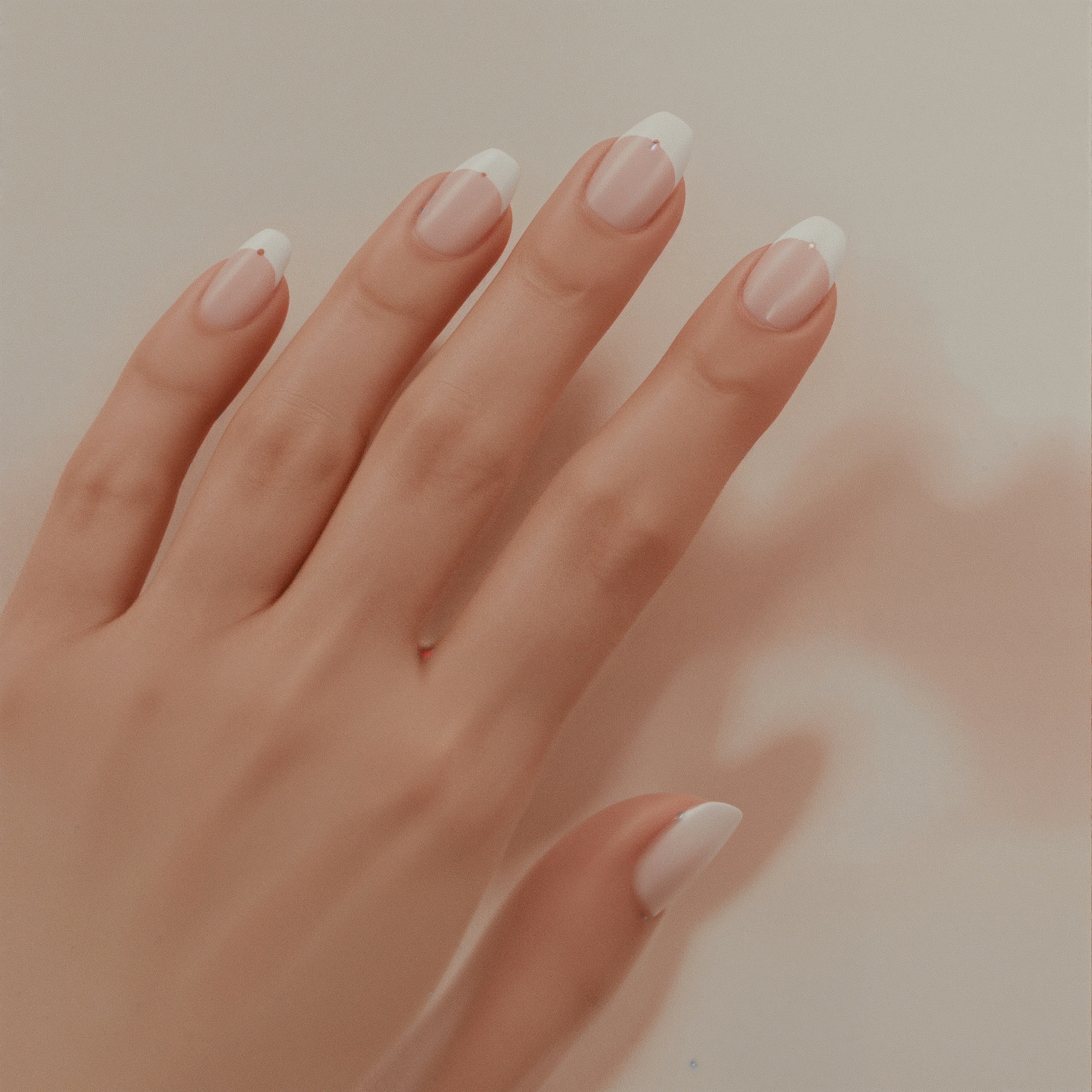 Chic Milky Polka Dot French Tip Nails: Simple Gel Nail Ideas