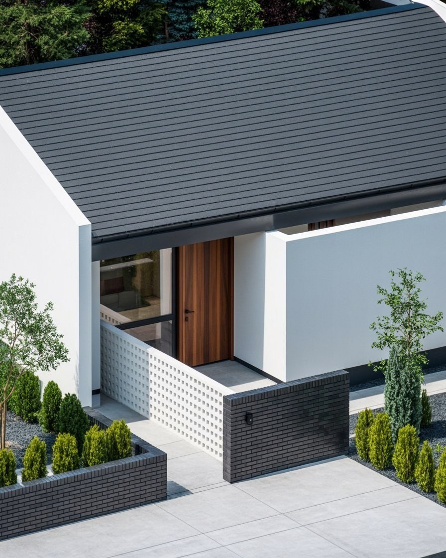 Minimalist Home Design: Small Lot Facade House with Modern Wood