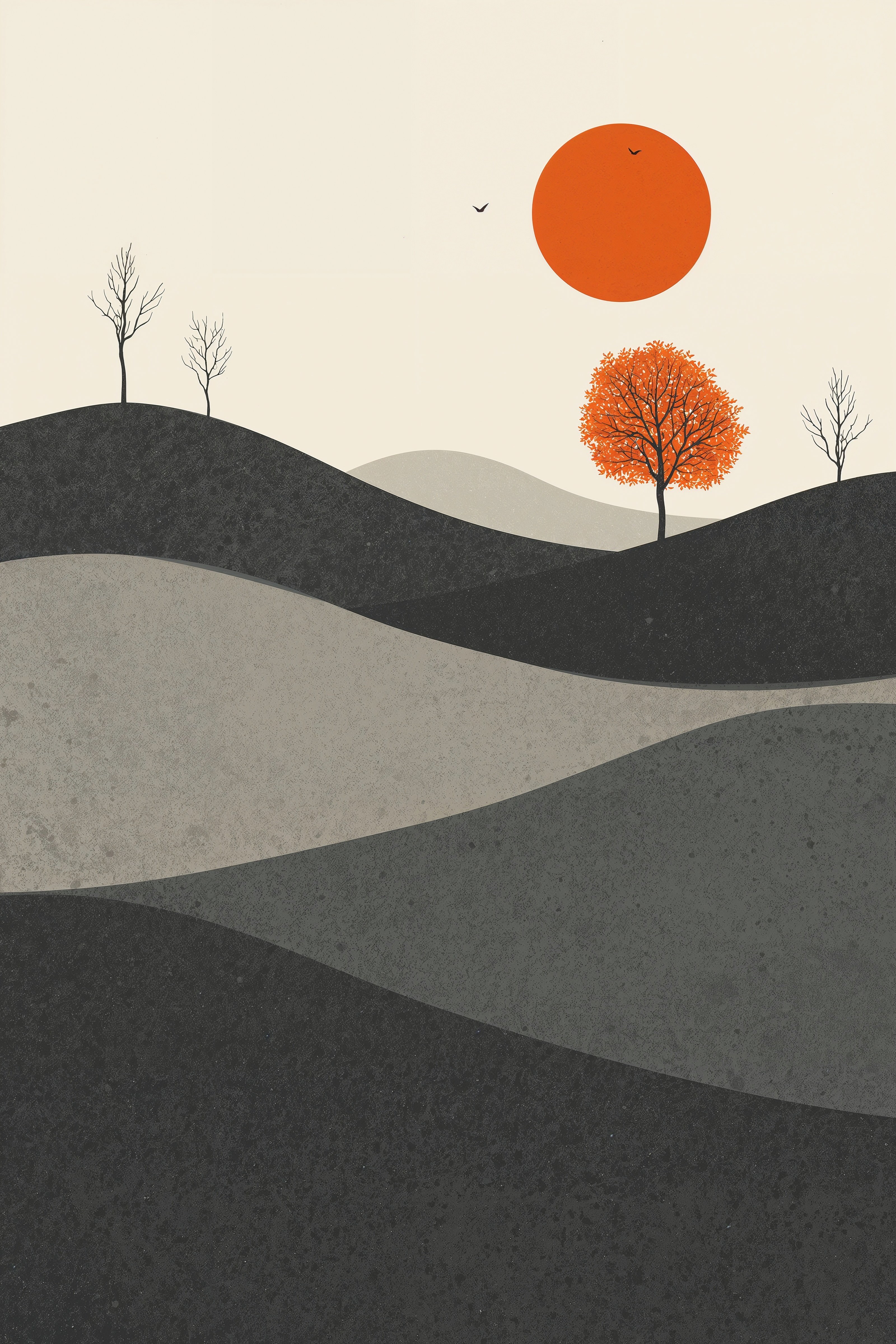 Minimalist Fall Nature iPhone Backgrounds: Autumnal Serenity