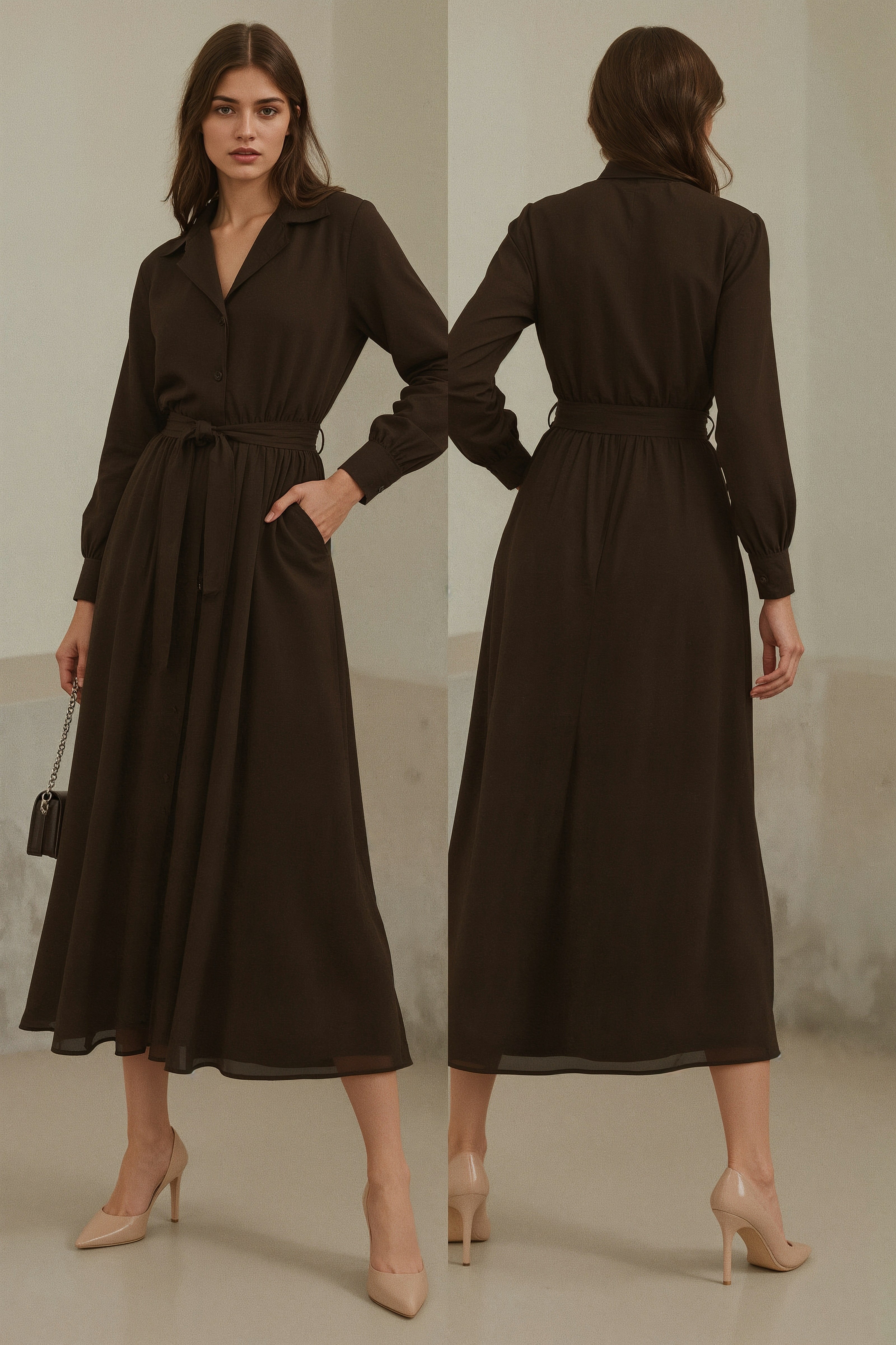 Ultimate Modest Work Outfit: Chic Brown Dresses for Summer 2025