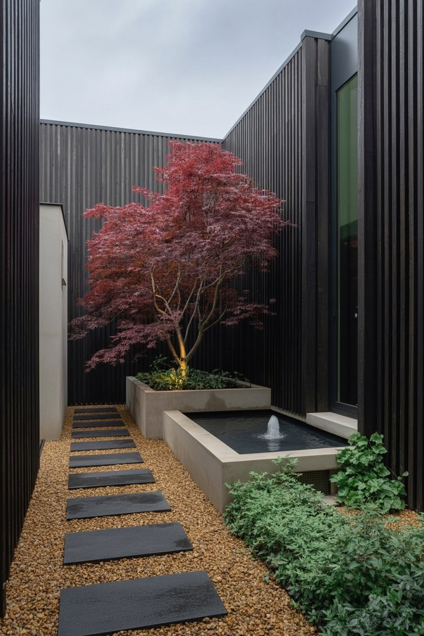 Small Modern Backyard Landscaping: Tranquil Courtyard Design