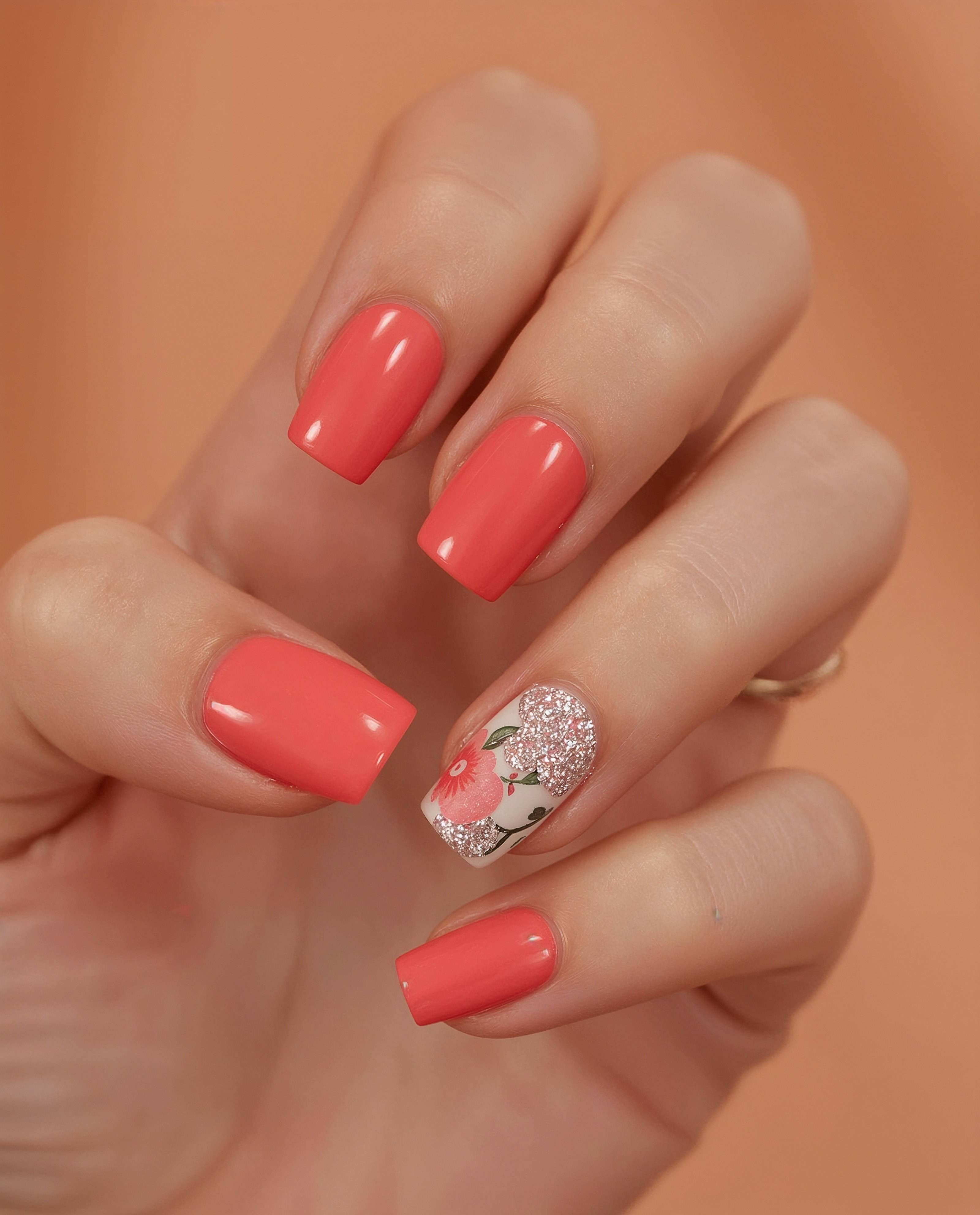 Fancy Glitter Nail Designs for Short Acrylic Nails