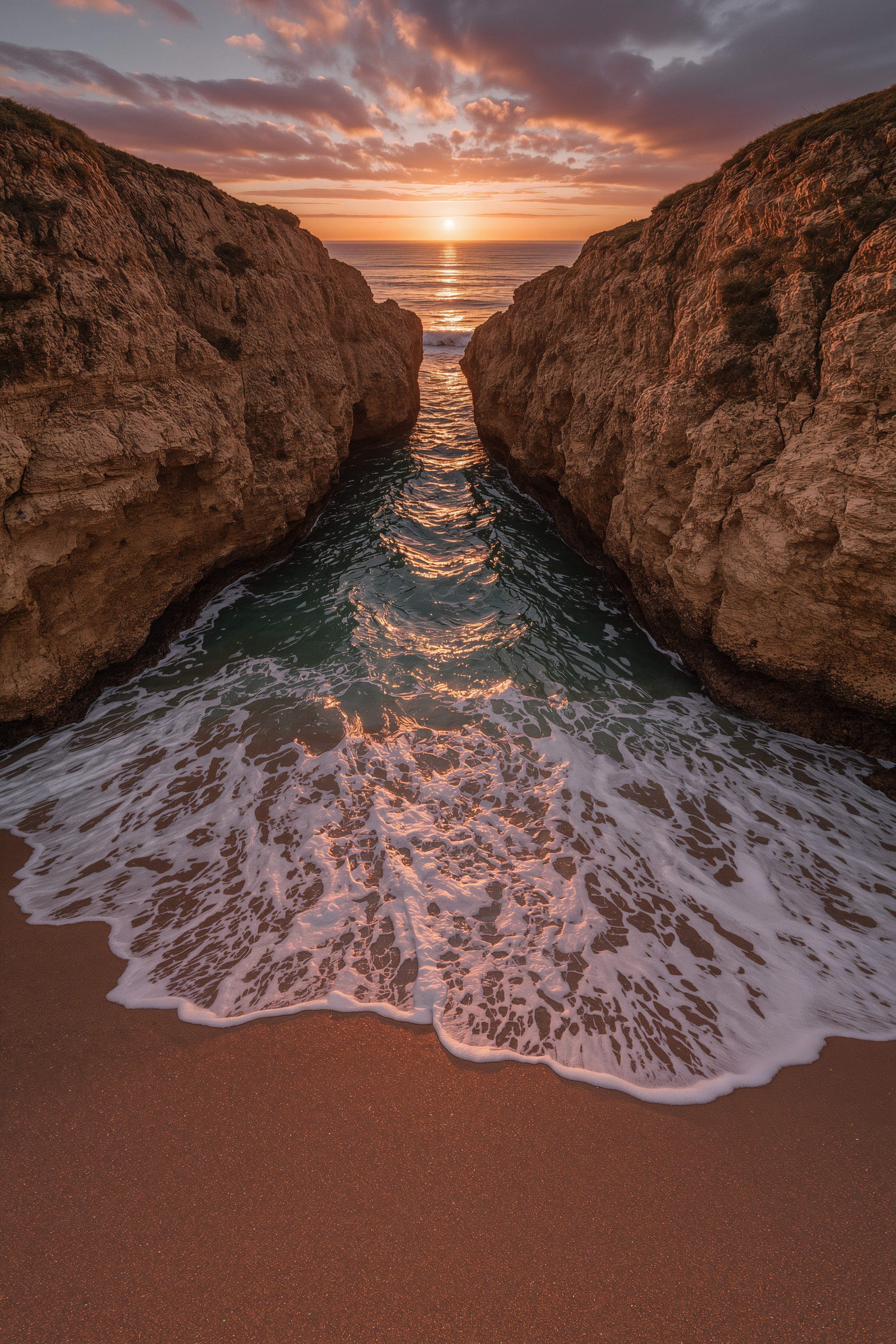 Coastal Cliffs & Golden Hour: Serene Ocean Sunset Views