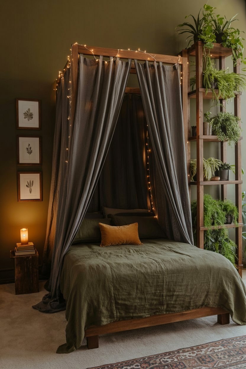 Verdant Bedroom Retreats: Moody Nature Bedroom Ideas